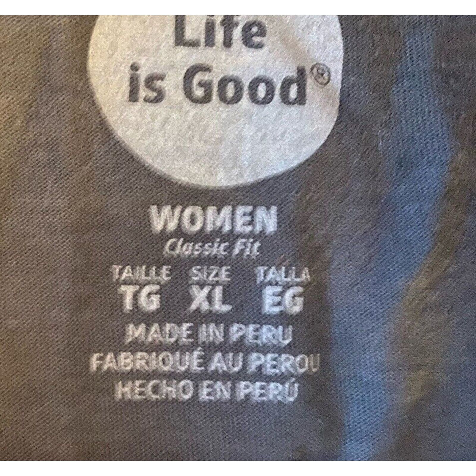 Life is Good Life Is Good T Shirt Women’s Medium Classic Fit Dark Gray Size M / US 6-8 / IT 42-44 - 2 Thumbnail
