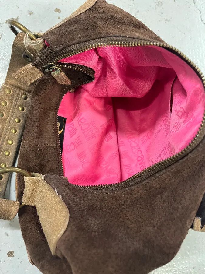 Just Cavalli 2000s Cavalli Brown Suede Leather & Fur Handle Bag Size ONE SIZE - 9 Thumbnail