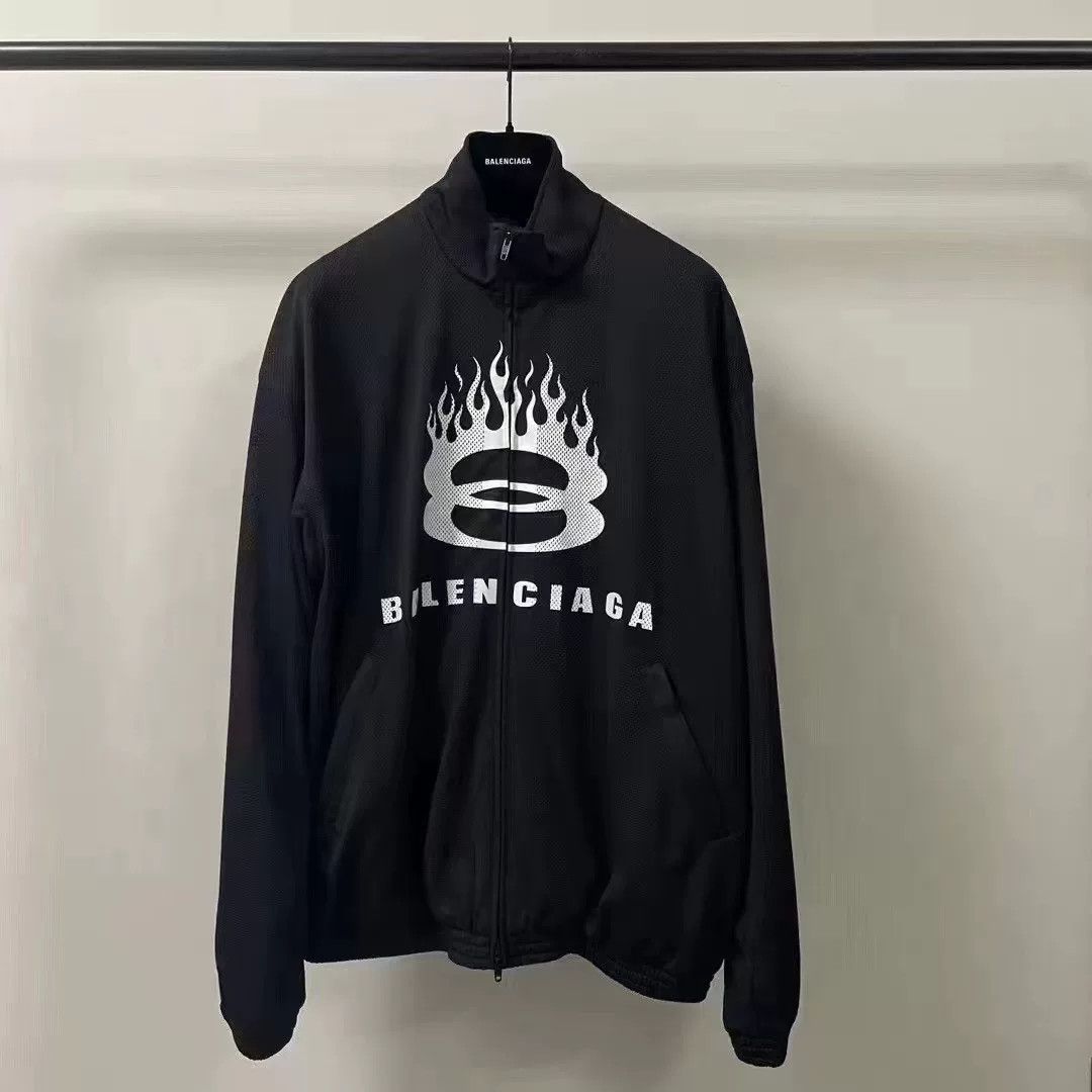 Balenciaga Balenciaga Flame Graphic Zip-Up Jacket Size US XS / EU 42 / 0 - 1 Thumbnail