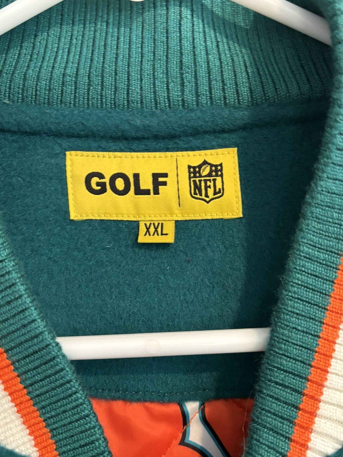 Golf Wang × NFL Dolphins Letterman Jacket by Golf Wang x NFL Size US XXL / EU 58 / 5 - 5 Thumbnail