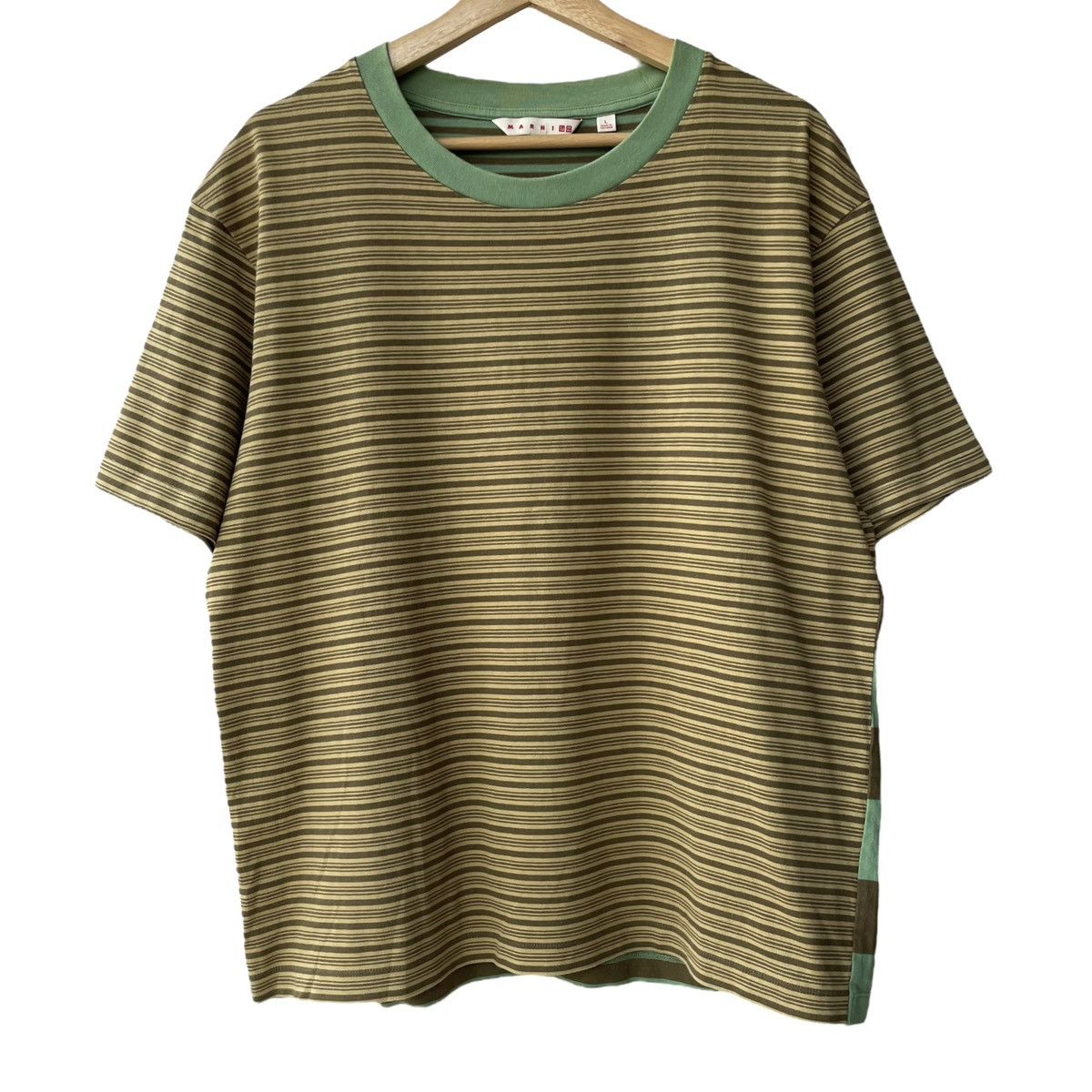 Marni × Uniqlo Uniqlo Japan X Marni Italy Two Tone Boxy Stripe Tee Size US L / EU 52-54 / 3 - 1 Thumbnail