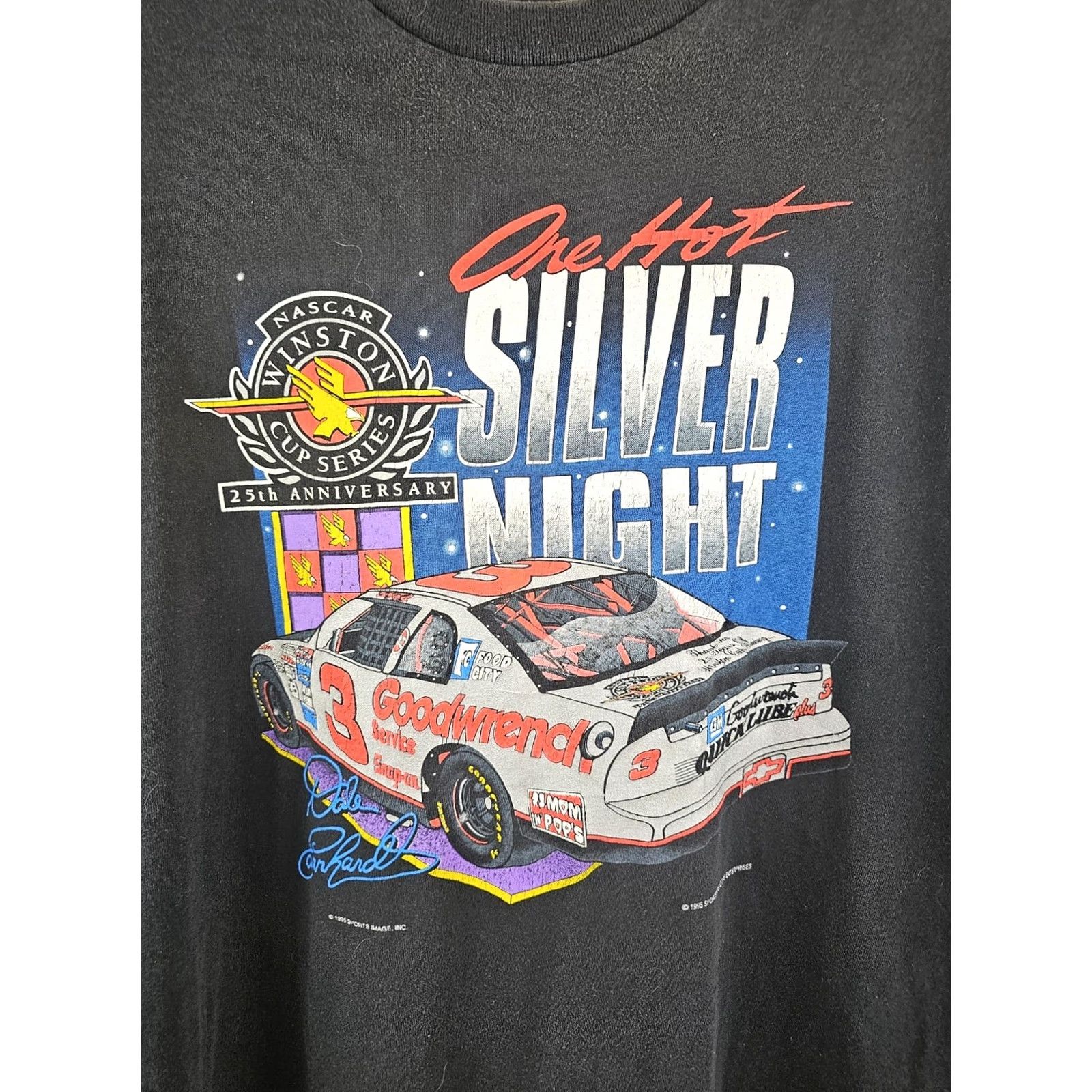 Vintage VINTAGE 95' WINSTON CUP RACING 25TH ANNIVERSARY DALE EARNHARDT T-SHIRT SZ XL Mens T-Shirt Short Sleeve Black Cotton 25 Inch 31 Inch Size US XL / EU 56 / 4 - 2 Thumbnail