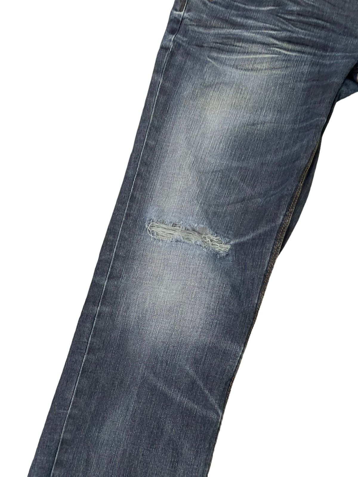 Japanese Brand Flare Jeans Nicole Club Distress Slim Stretch Boot Cut 7🟦3 Size US 35 - 6 Thumbnail