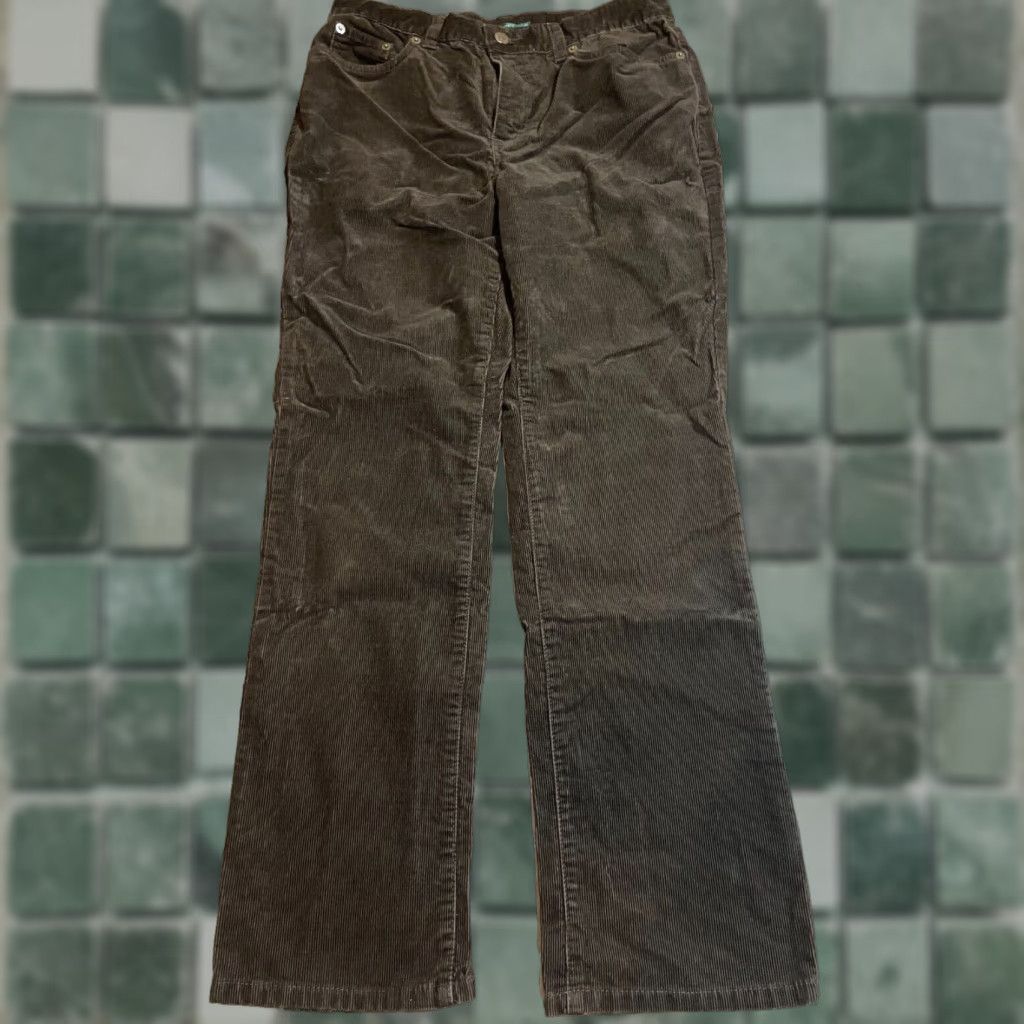 Ralph Lauren Ralph Lauren Jean Company Womens Size 8P Petite Brown Corduroy Pants Carpenter Straight 27 in Inseam Womens Size 30" / US 8 / IT 44 - 1 Thumbnail
