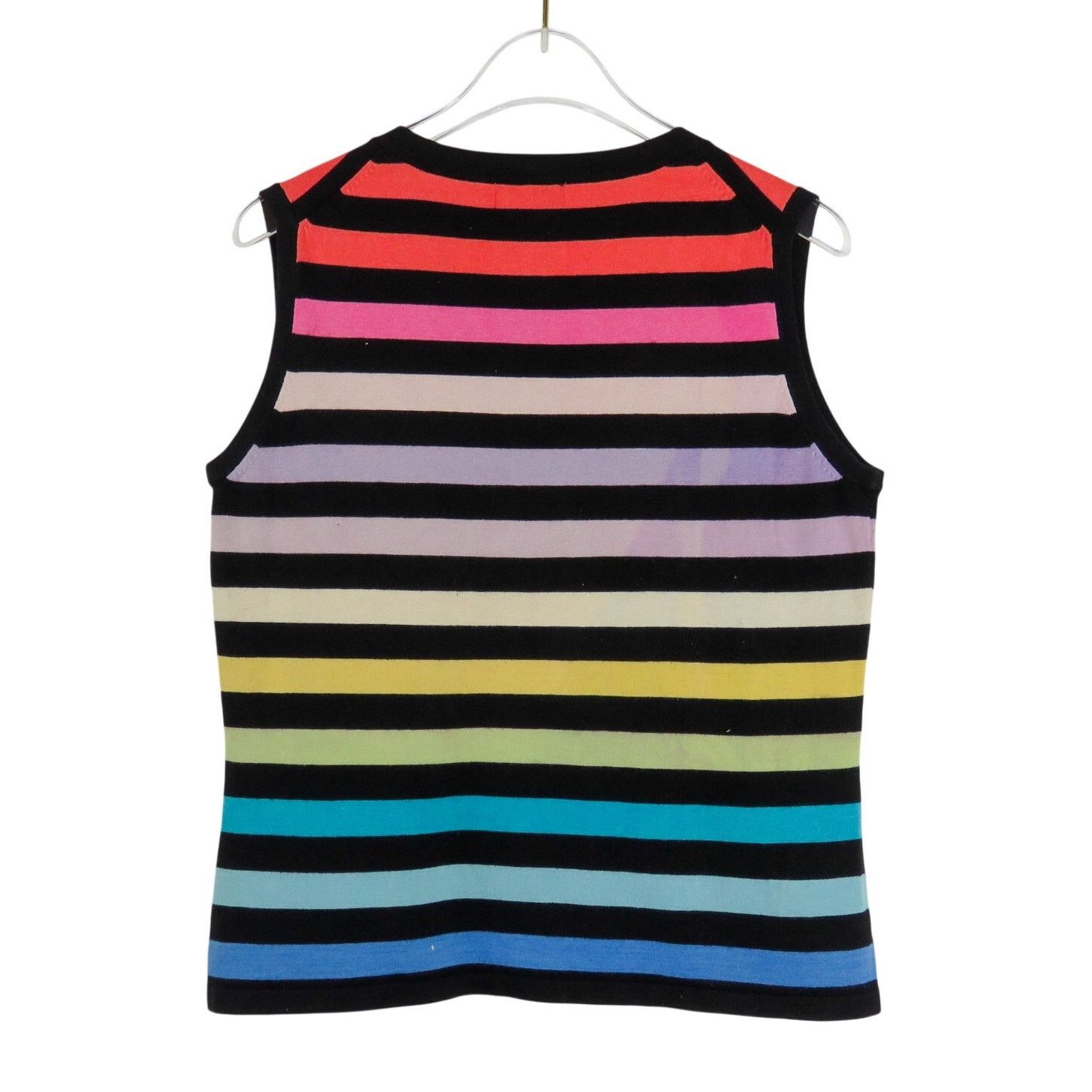 Vintage Vintage Rainbow Striped Sleeveless Knit Tank Top Medium Size M / US 6-8 / IT 42-44 - 6 Thumbnail