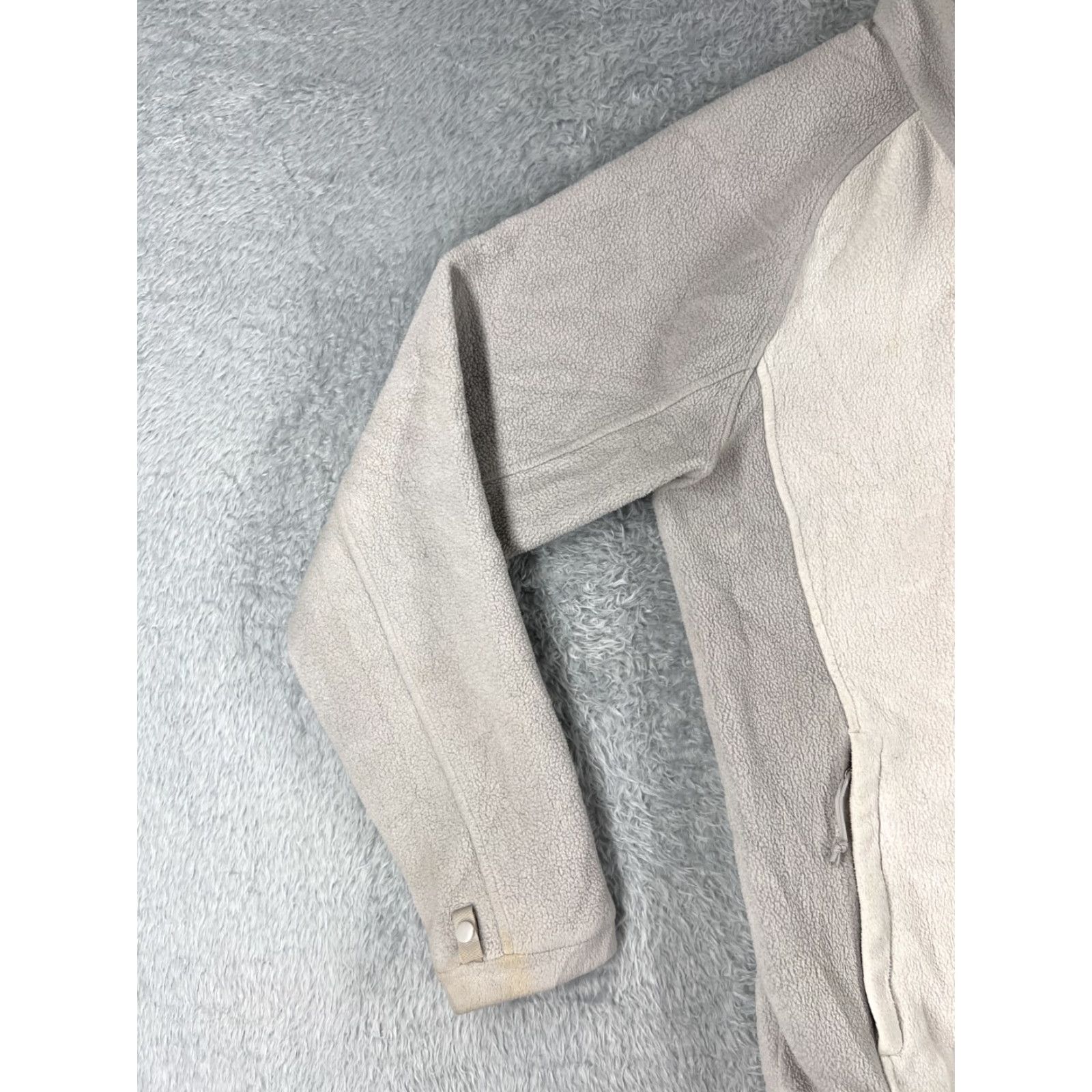 The North Face The North Face Jacket Women Large Beige Gray Full Zip Mock Neck Polyester Fleece Size L / US 10 / IT 46 - 3 Thumbnail