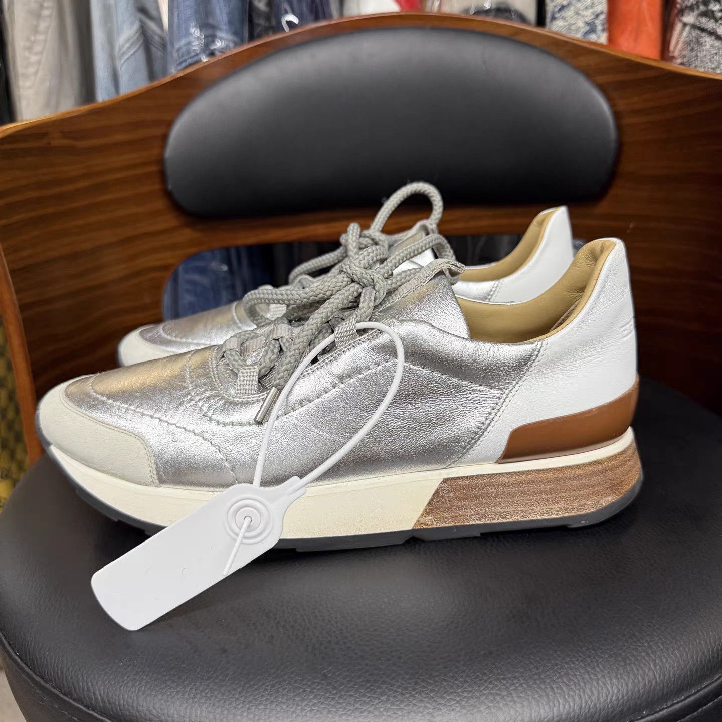 Hermes Hermes Leather Panel Sneakers K15 Size US 7.5 / IT 37.5 - 6 Thumbnail