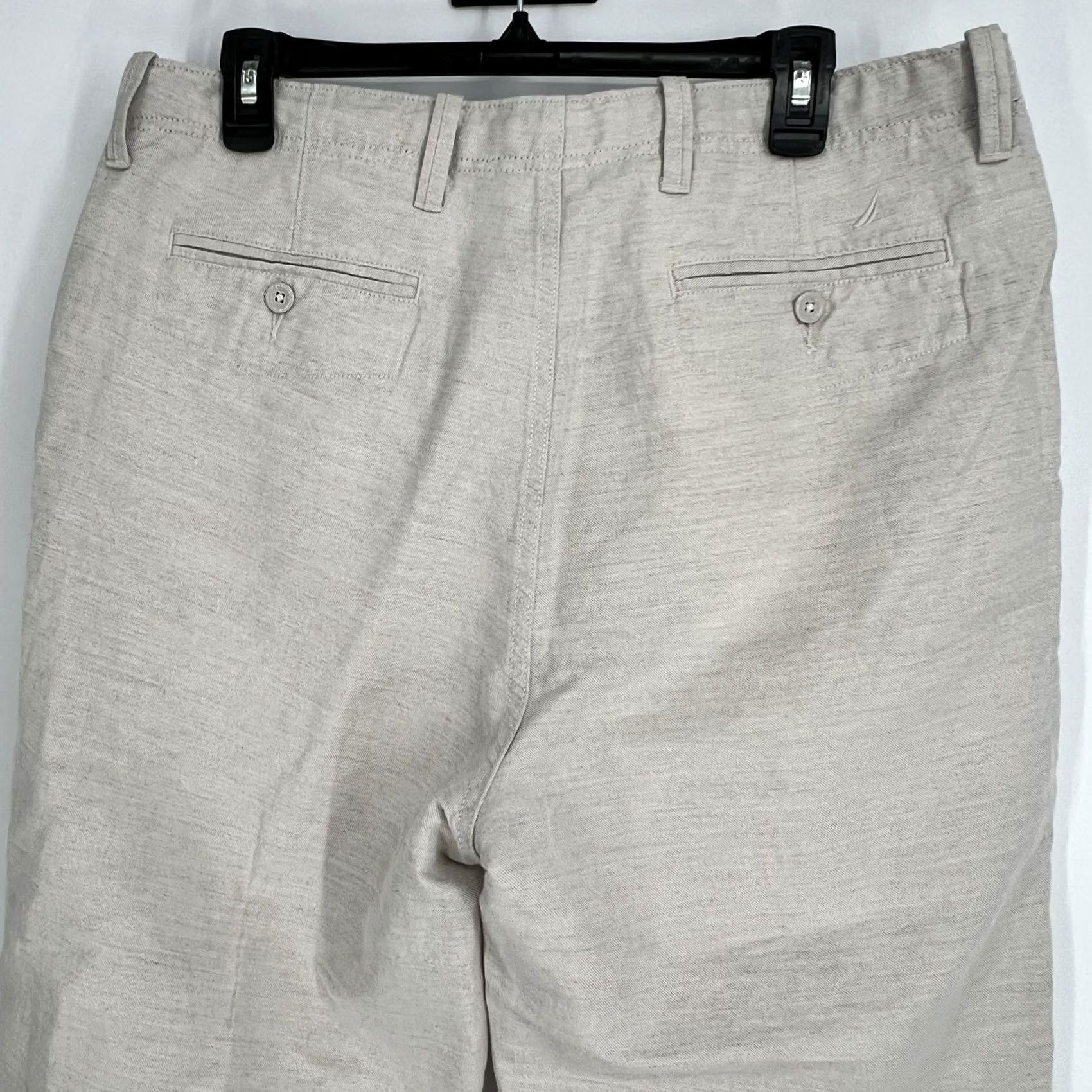 Nautica Nautica Men’s Flat Front Pants Tan Beige 52% Linen 48% Cotton Regular 34W x 32L Chino Casual Formal Travel Party/Cocktail Boys Womens Mens Size US 34 / EU 50 - 7 Thumbnail