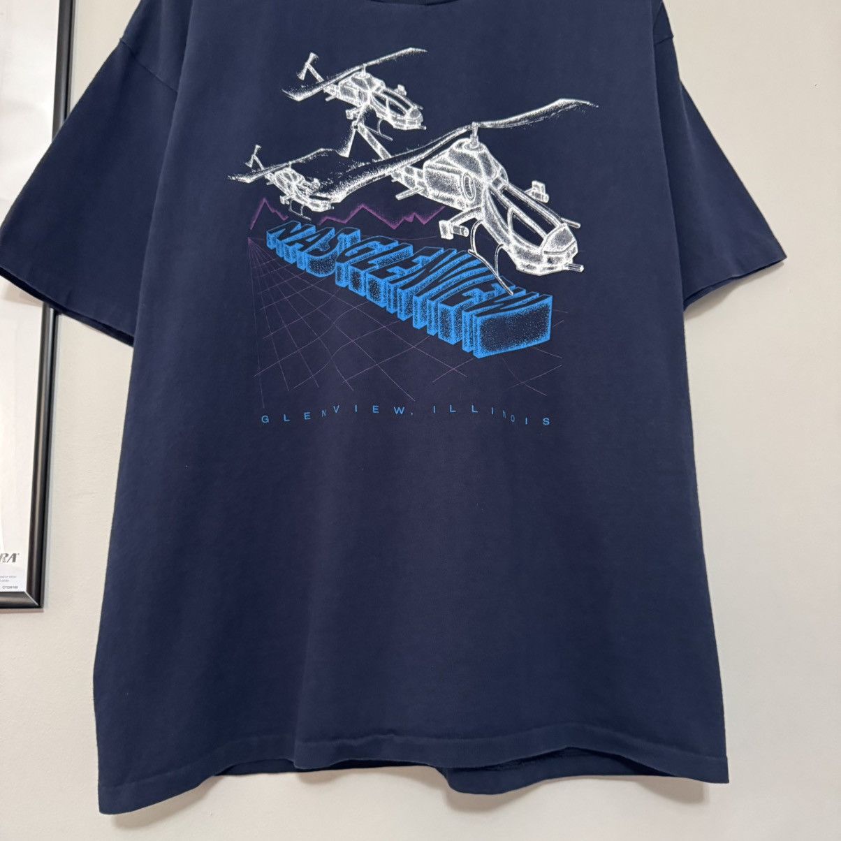 Vintage VINTAGE 90s NAS GLENVIEW APACHE HELICOPTER BLUEPRINT SHIRT Size US XL / EU 56 / 4 - 3 Thumbnail