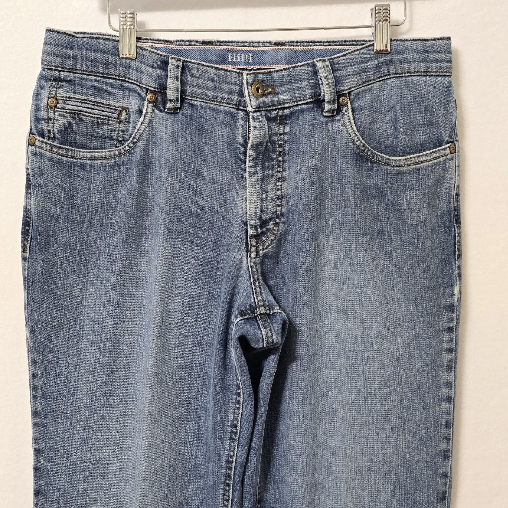 HILTL Dude Jeans Blue Denim Straight Leg 5-Pocket Stretch Mens 34x33