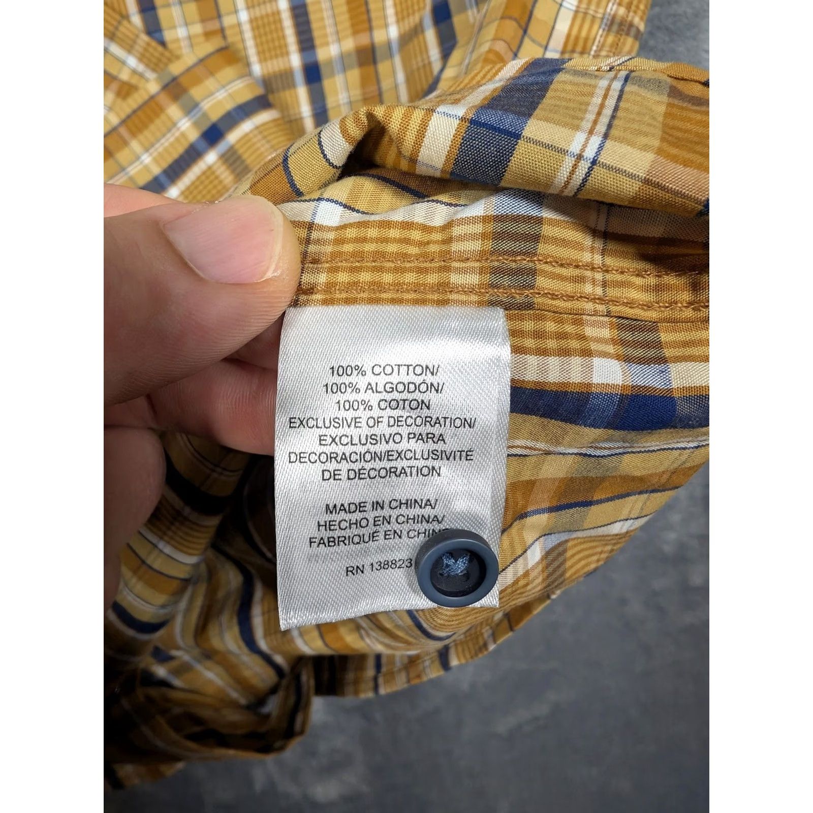 Cody James Cody James Shirt Mens Medium Yellow Plaid Long Sleeve Western Snap Front Cotton Size US M / EU 48-50 / 2 - 6 Thumbnail
