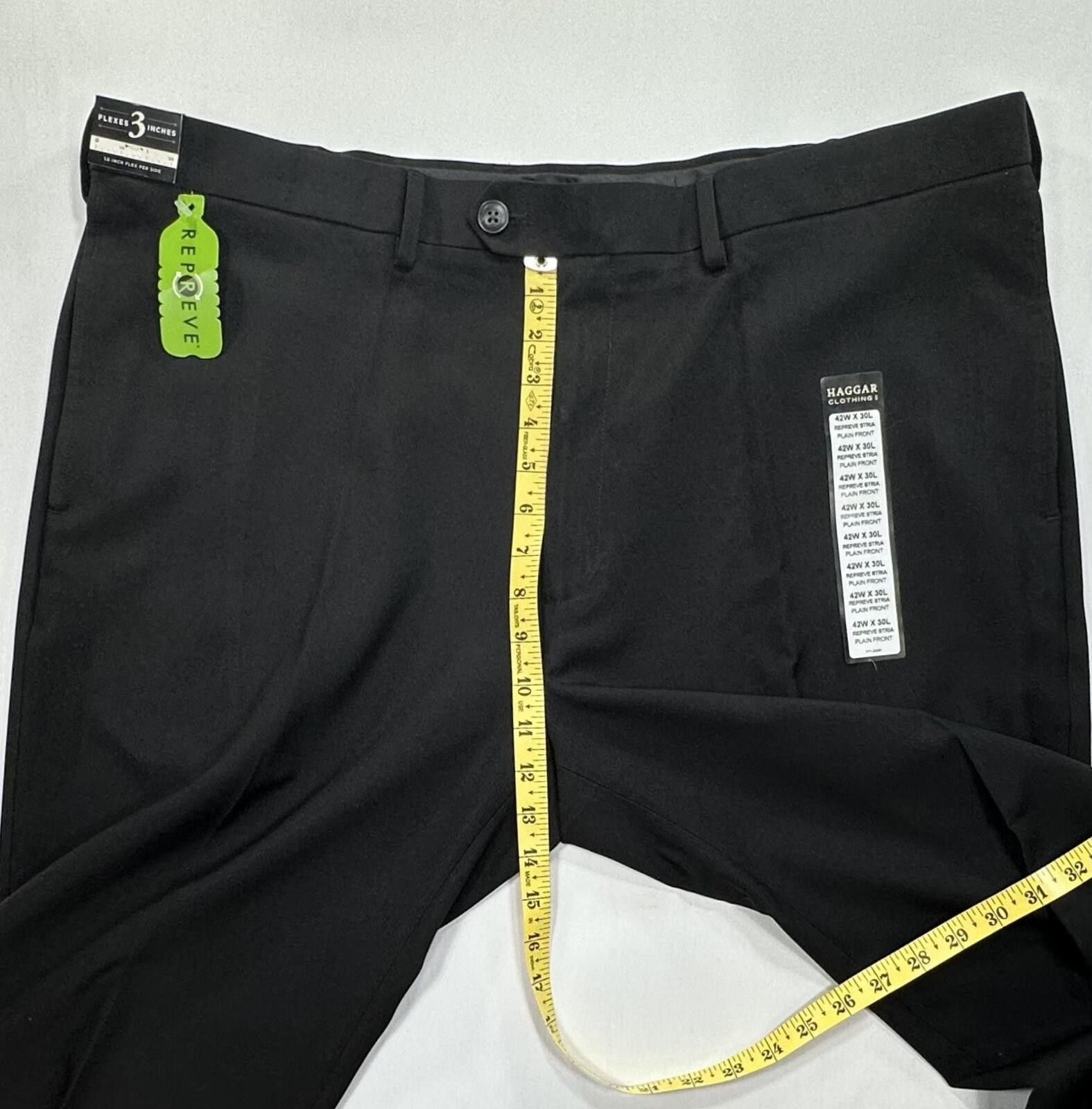 Haggar Haggar Classic Fit Flat No Iron Dress Pants Black Mens 42/30 Size US 42 / EU 58 - 4 Thumbnail