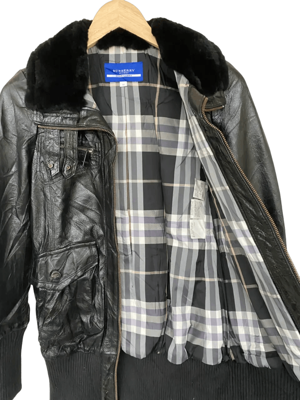 Burberry Burberry Fur Leather Jacket Blue Label Size XS / US 0-2 / IT 36-38 - 5 Thumbnail