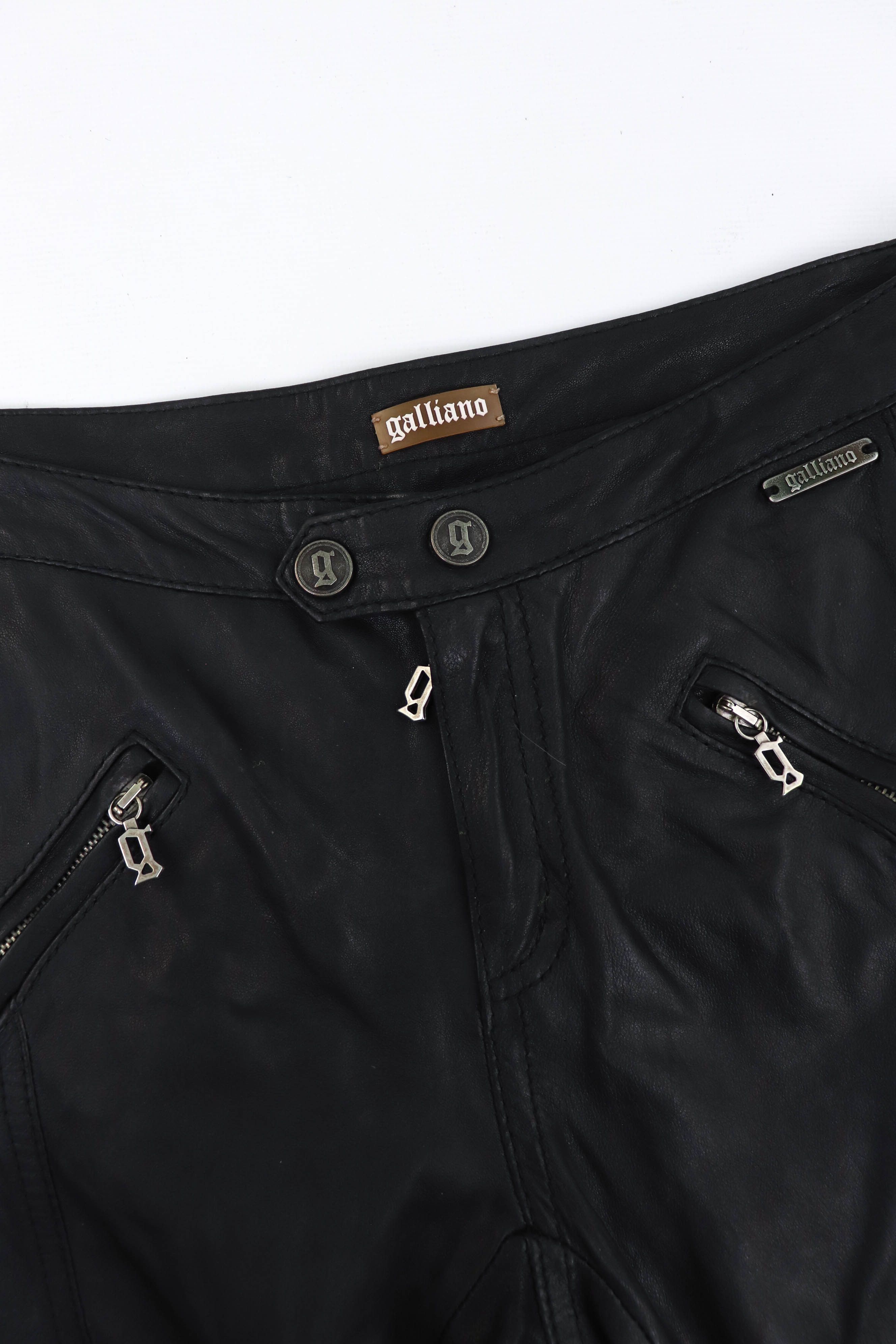 John Galliano Vintage Galliano 2000s Black Leather Zip Biker Pants Size 30" / US 8 / IT 44 - 18 Thumbnail
