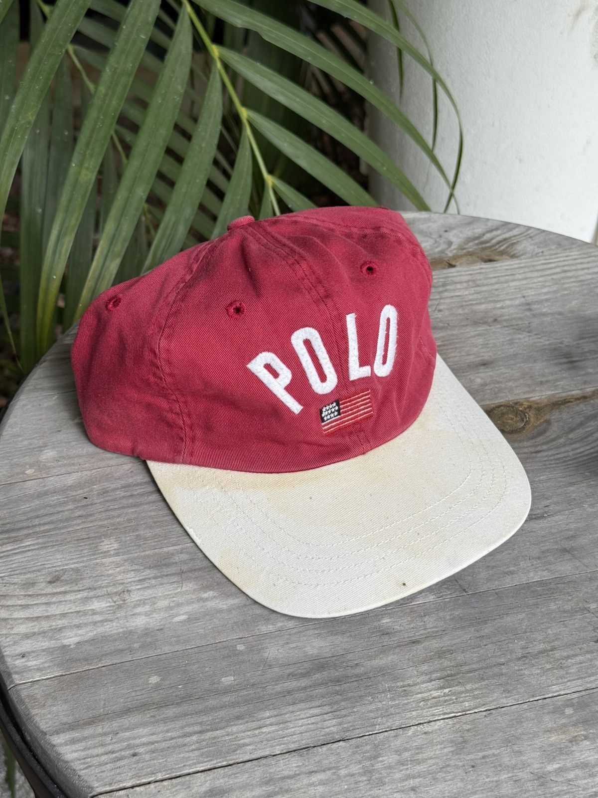 Vintage Vintage 90s Polo Sport Ralph Lauren Strapback Hat USA Beach Size ONE SIZE - 4 Thumbnail