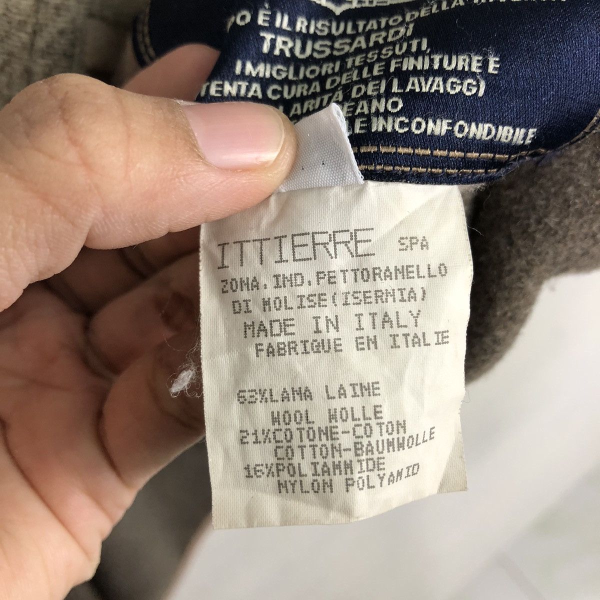 Vintage 📌Vintage Wool Chore Jacket Reversible Trussardi Jeans Size US XS / EU 42 / 0 - 22 Thumbnail