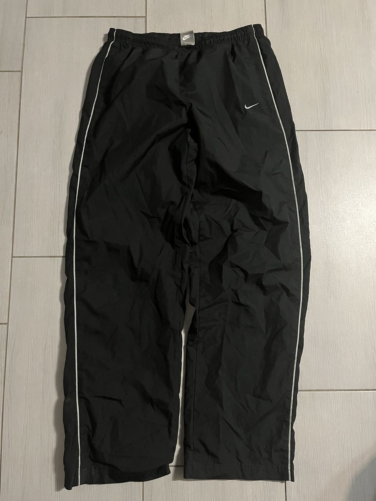 Pre-owned Nike X Vintage 90's Nike Nylon Track Pants In Black