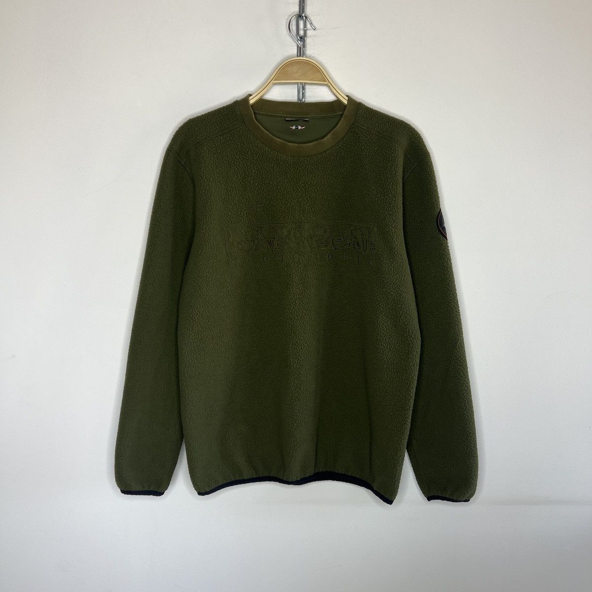 Napapijri × Vintage Napapijri Fleece Red Big logo Sweatshirt Crewneck Jacket Size US M / EU 48-50 / 2 - 1 Thumbnail
