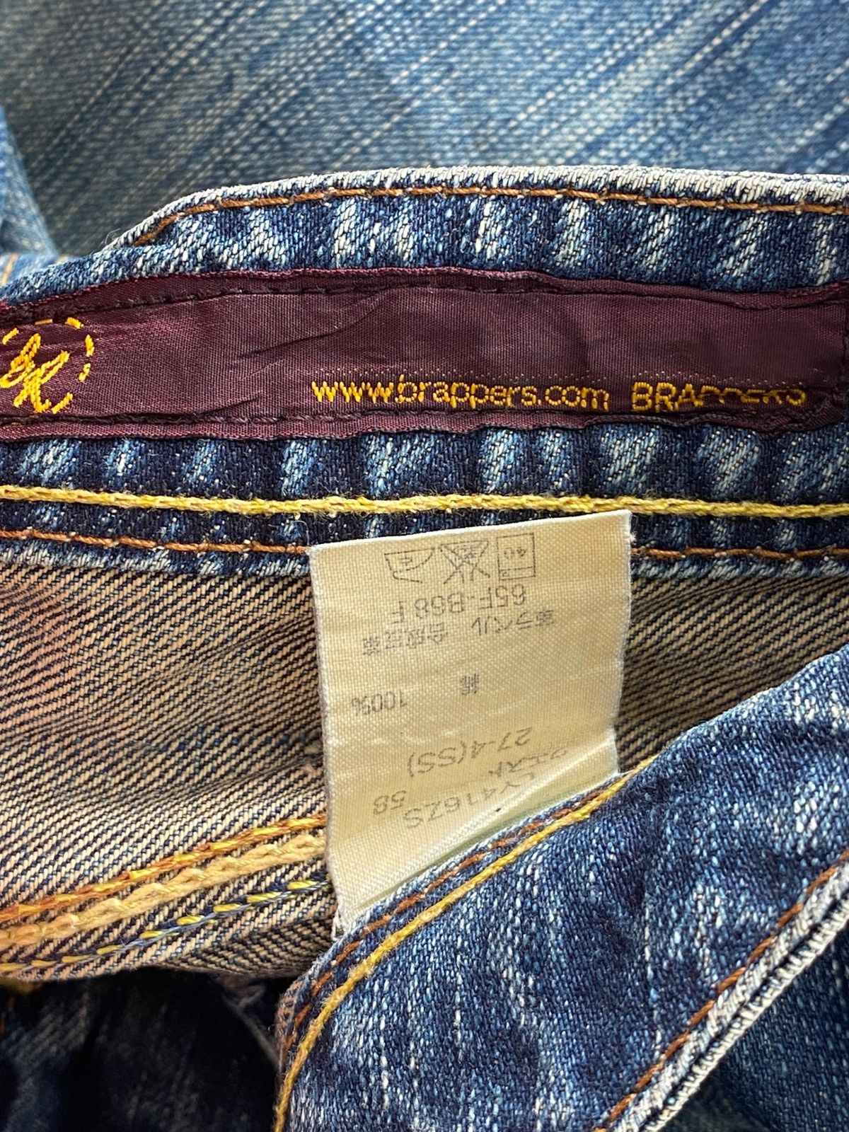Japanese Brand Brapper Faded Wash Whiskered Style Boot Cut Jeans Size US 28 / EU 44 - 10 Thumbnail