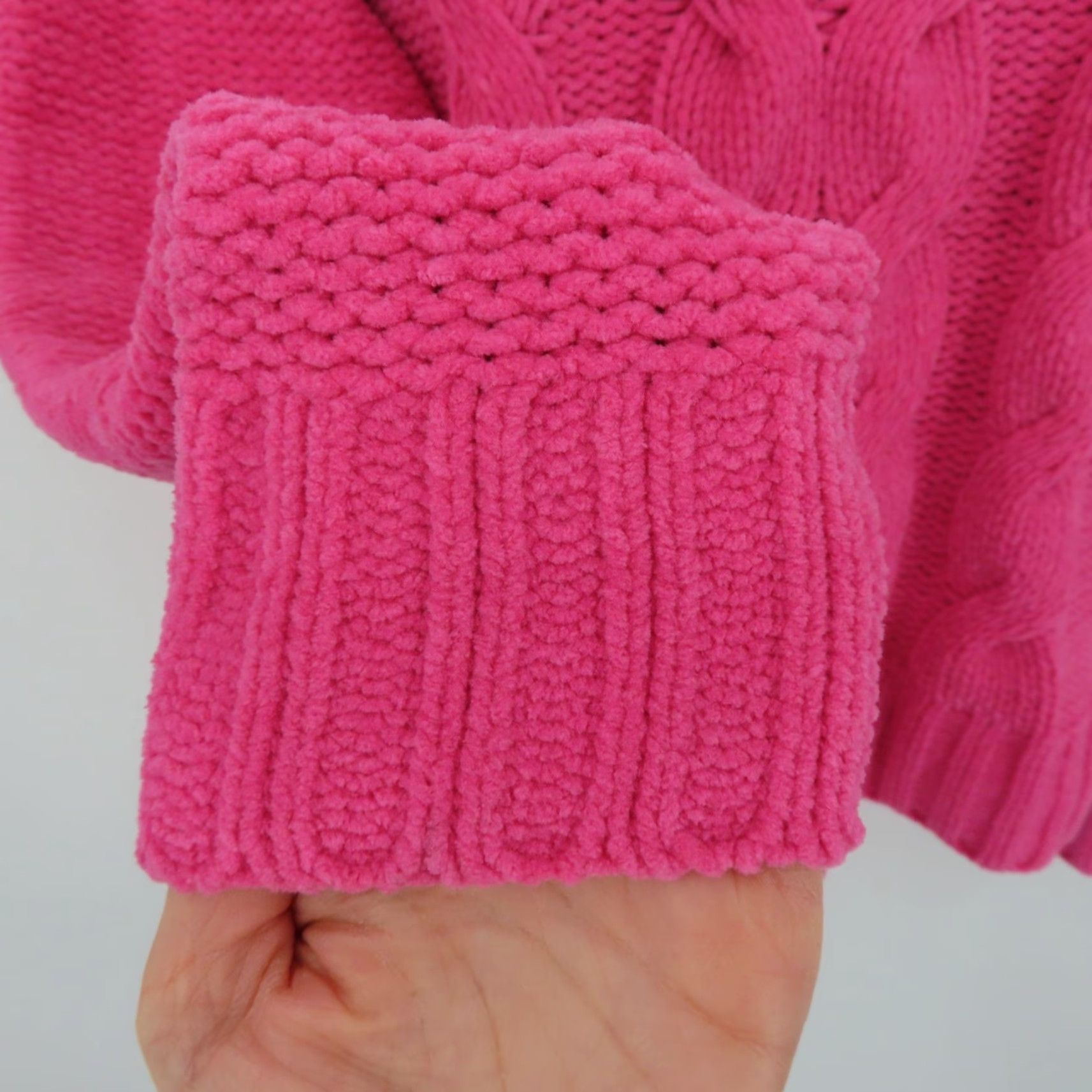 Vintage American Eagle Women Small Pink Cable Knit Chenille Pullover Sweater Crew Neck Size S / US 4 / IT 40 - 4 Thumbnail