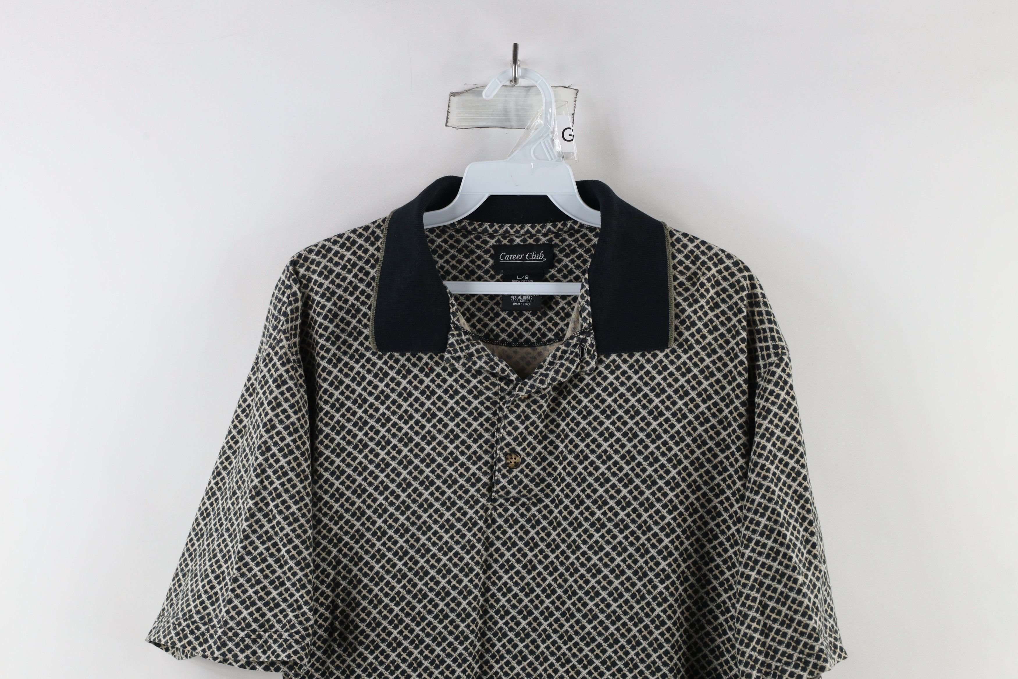 Vintage Vintage 90s Streetwear Diamond Knit Collared Golf Polo Shirt Size US L / EU 52-54 / 3 - 2 Thumbnail