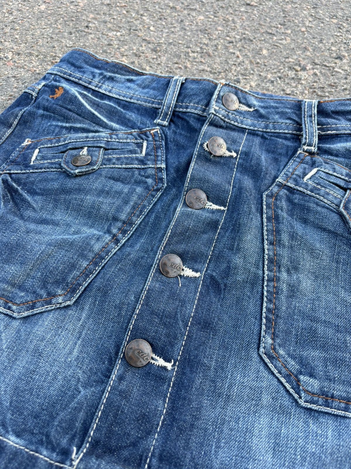 Japanese Brand × Vintage Vintage Y2k Denim cargo mini skirt Size 25" / US 0 / IT 36 - 3 Thumbnail