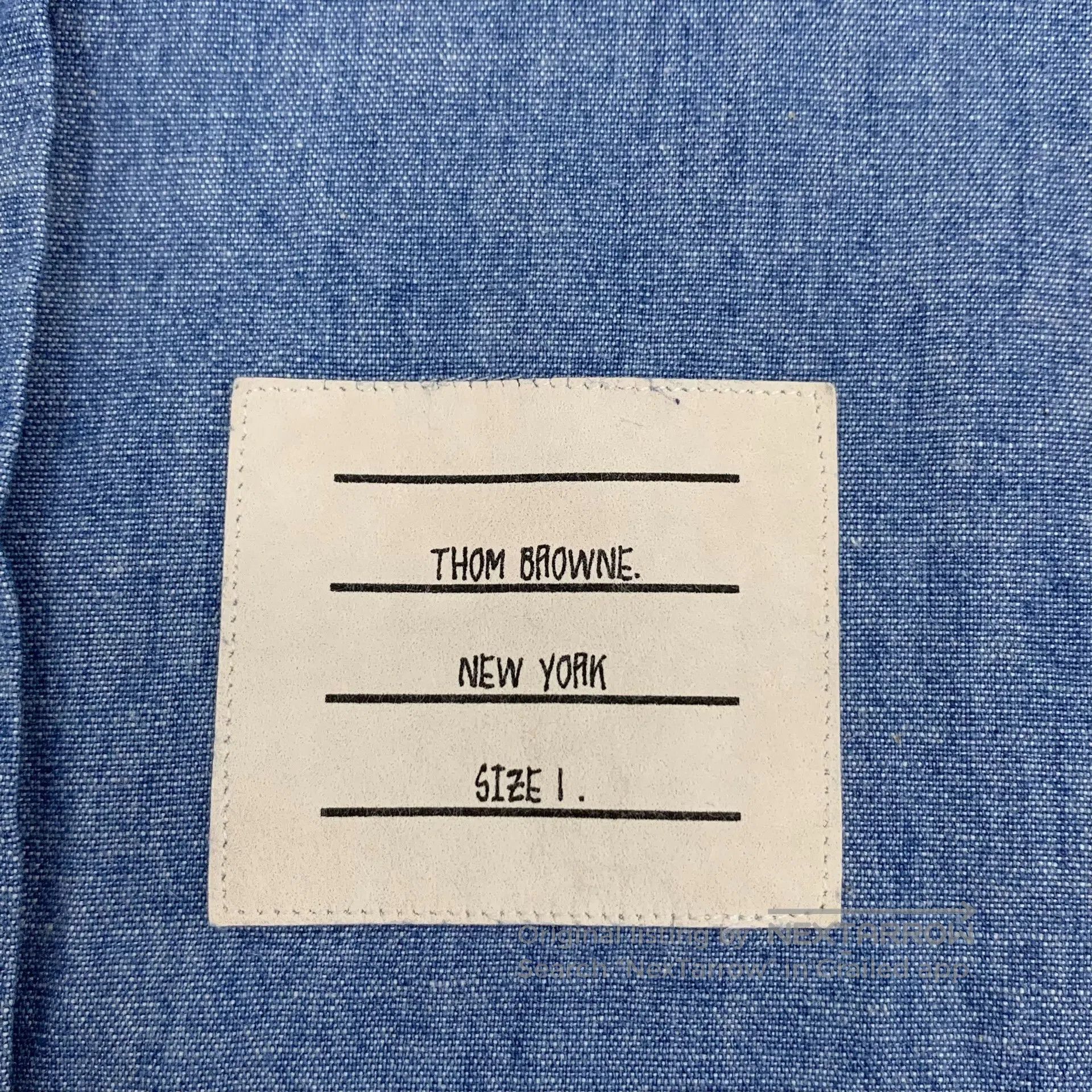 Thom Browne Thom Browne Classic blue four-stripe cotton collar single- Size US S / EU 44-46 / 1 - 5 Thumbnail
