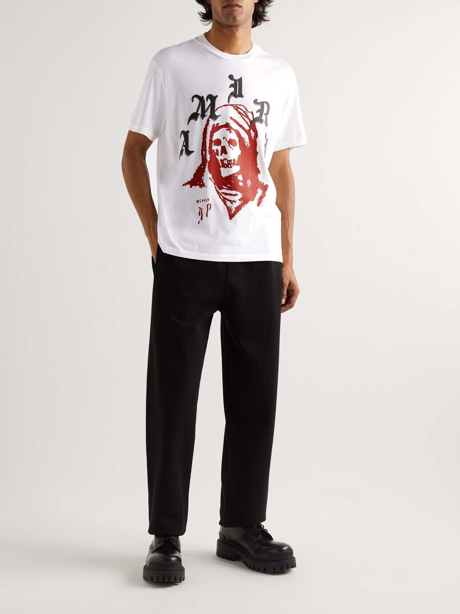Amiri × Wes Lang o1mle0426 Solar Kings Short Sleeve T-Shirt in White Size US XS / EU 42 / 0 - 2 Thumbnail