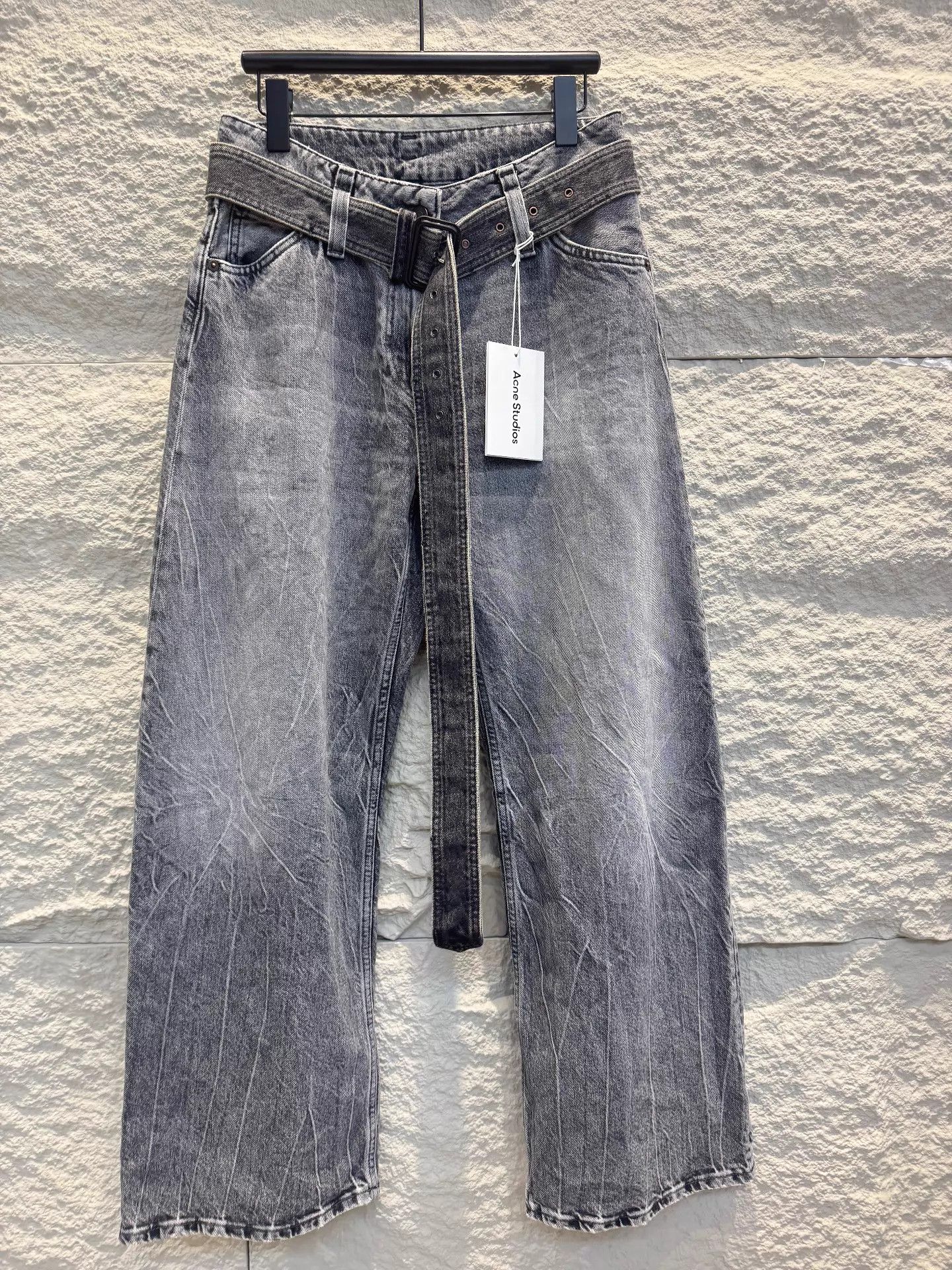 Acne Studios Acne FW25 Wash Low-Waist Wide-Leg Belt Unisex Jeans Size 25" / US 0 / IT 36 - 1 Thumbnail