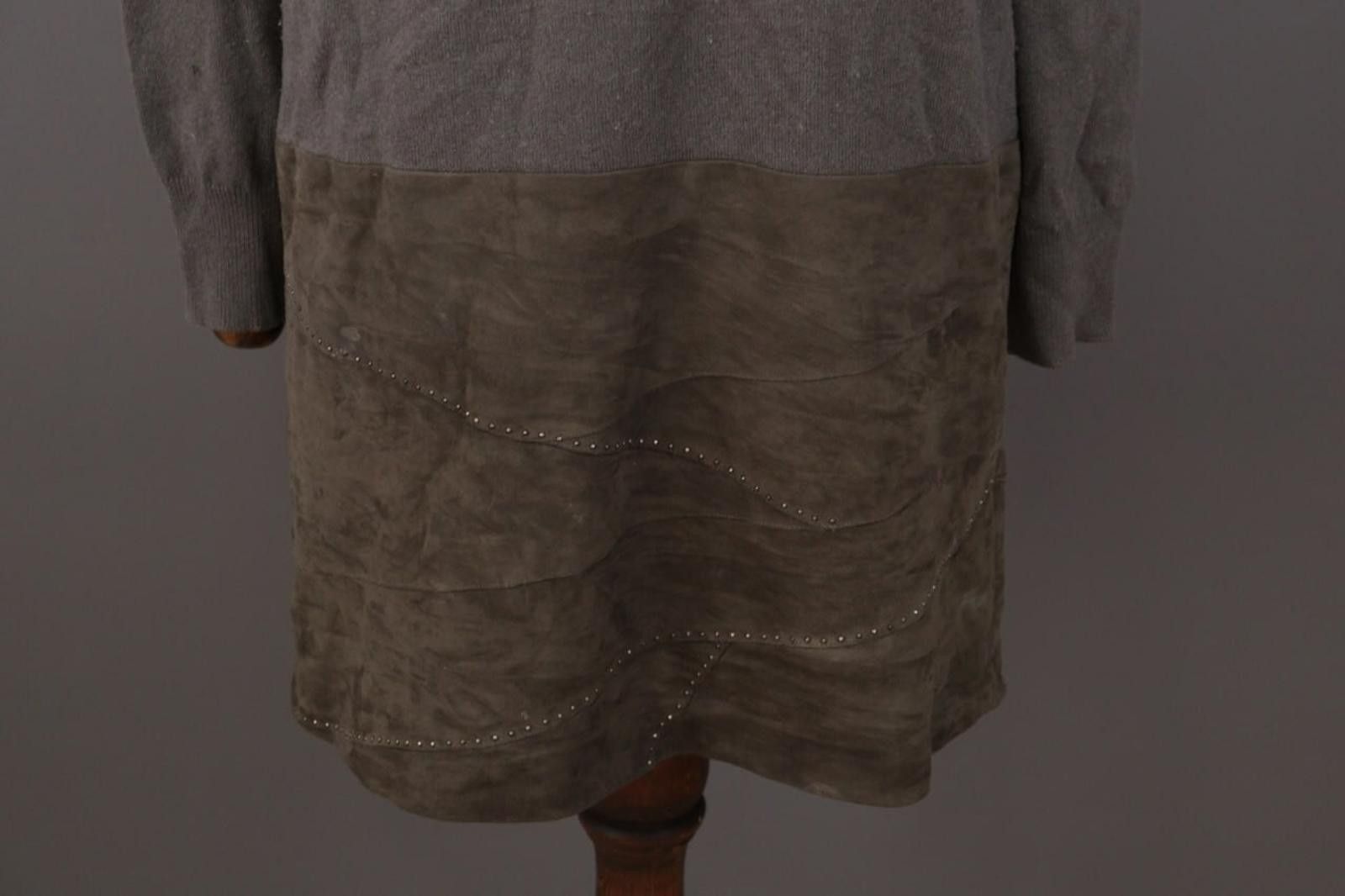Designer Fabiana Filippi Brown Merino Wool Silk Dress Size S / I 42 Size S / US 4 / IT 40 - 3 Thumbnail