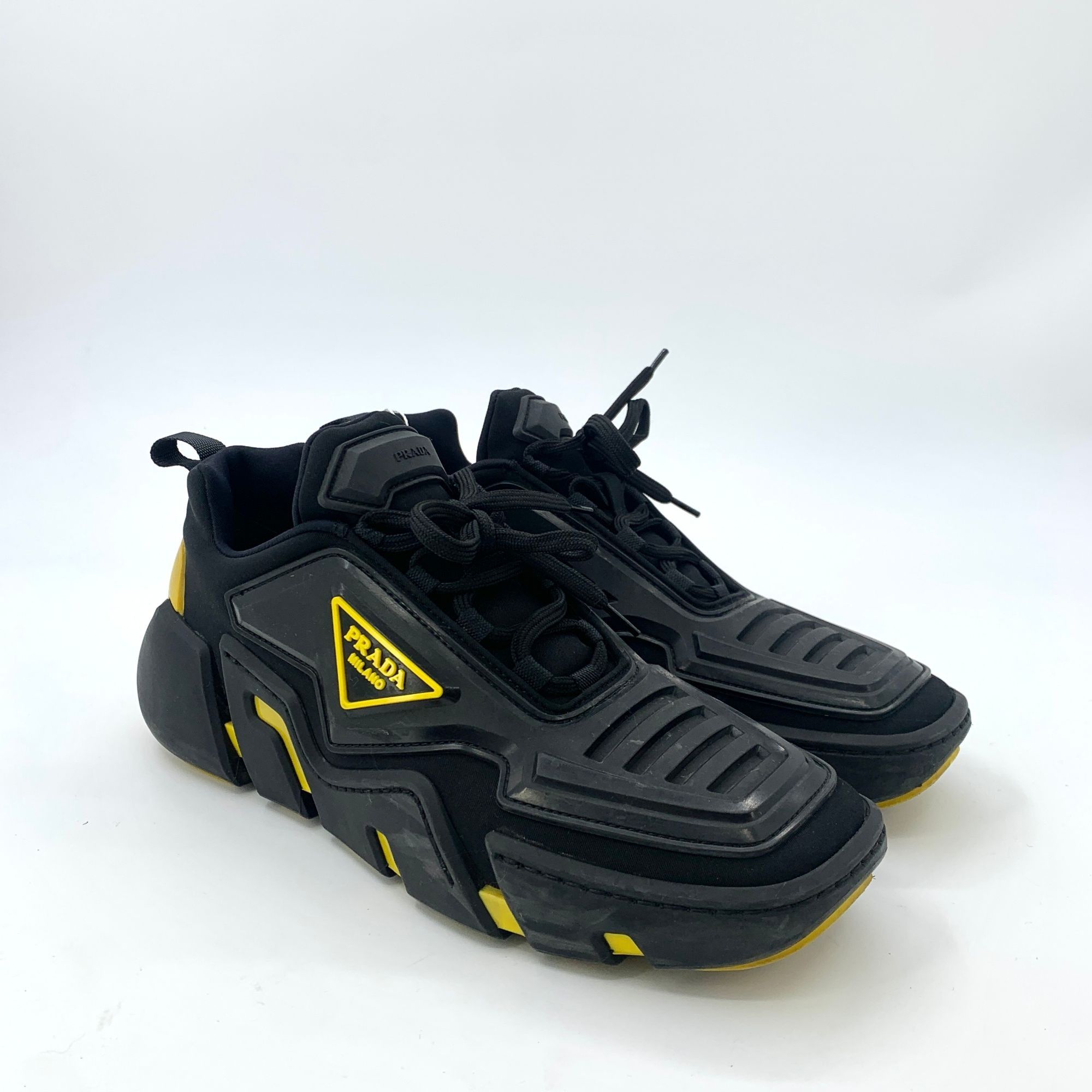 Prada Prada Black Triangle Logo Lace-Up Platform Sneakers (Size 40 Size US 7.5 / EU 40-41 - 9 Thumbnail