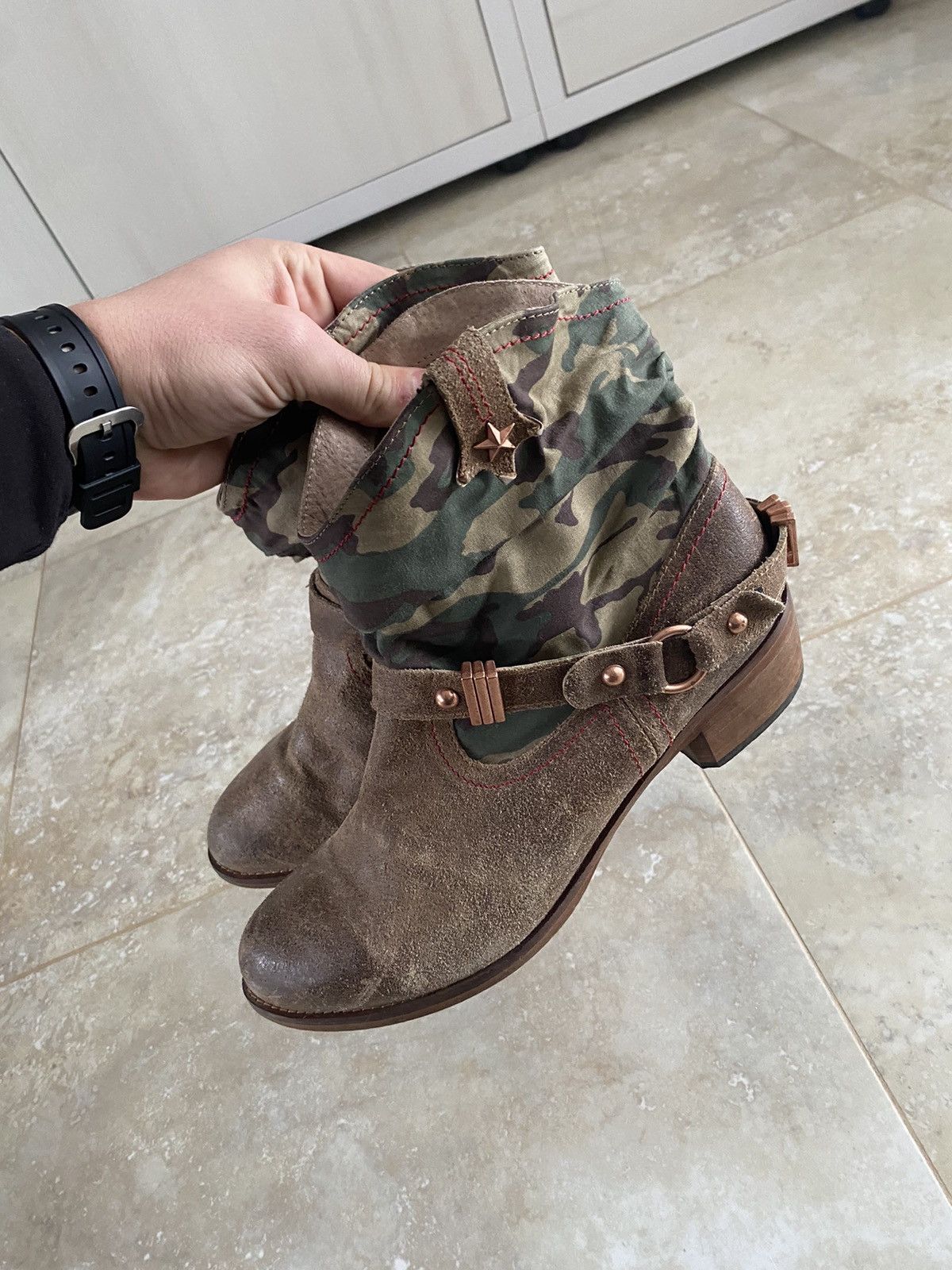 If Six Was Nine Vintage AS98 Buckle Biker Boots Rick Owens Style Airstep Y2K Size US 6.5 / EU 39-40 - 7 Thumbnail