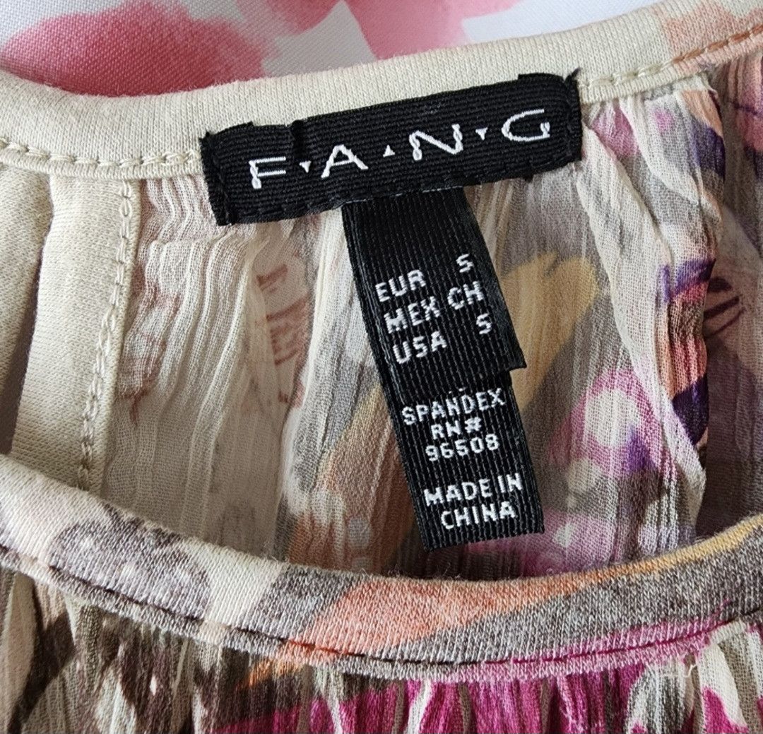 Unknown London NWOT F.A.N.G Sheer Beige Butterfly Floral Tunic S Size S / US 4 / IT 40 - 2 Thumbnail