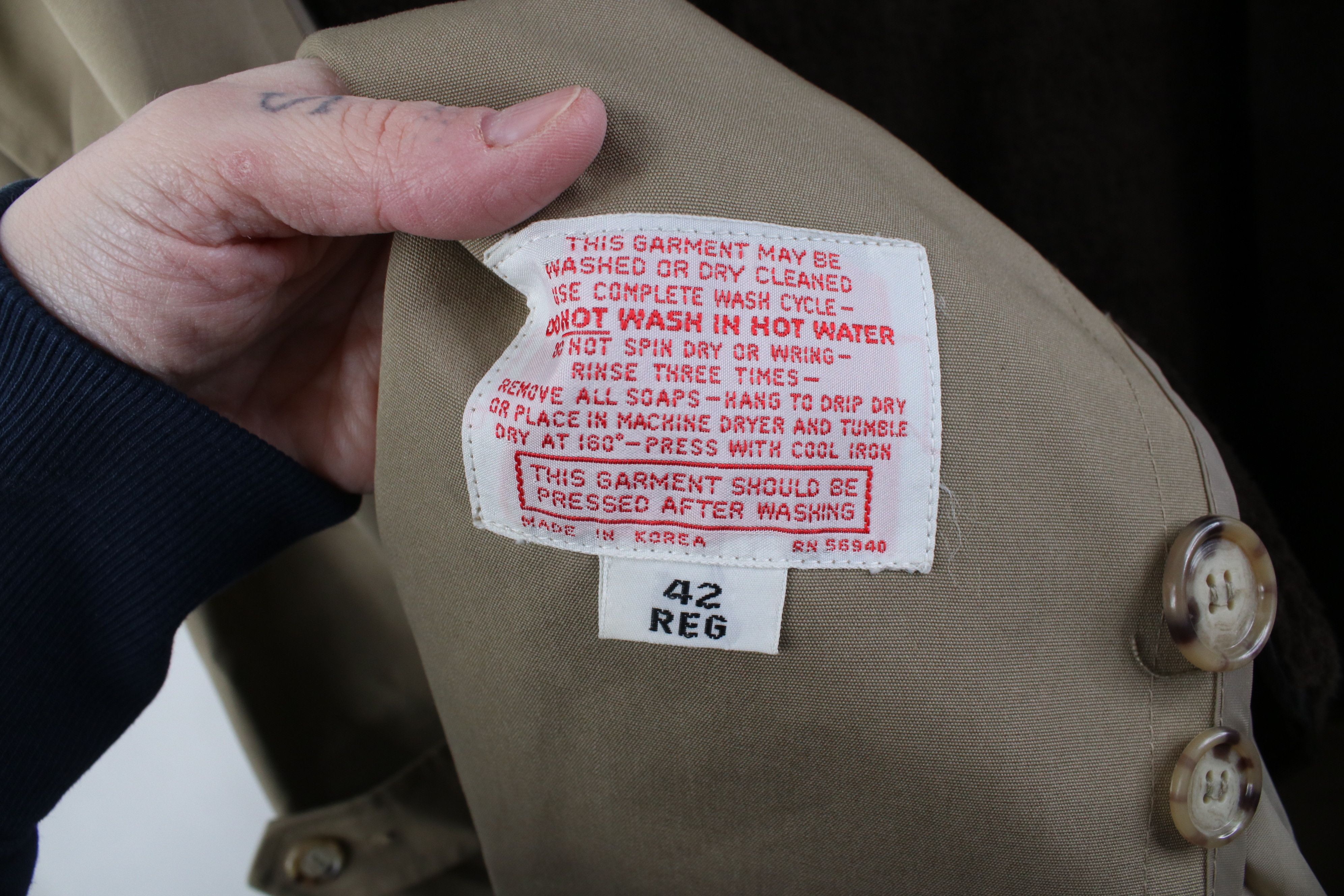 Vintage Vintage 70s Streetwear Trench Coat Rain Jacket Beige Khaki Size US XXL / EU 58 / 5 - 12 Thumbnail