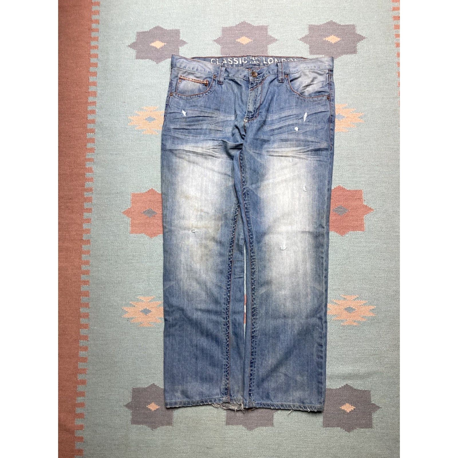 Pepe Jeans VINTAGE Pepe Jeans Jeans Hip Hop Baggy Wide Leg 40x31 Blue Men 40 Inseam 31 Vintage Y2K Grunge Skater Pipes Fade Size US 40 / EU 56 - 5 Thumbnail