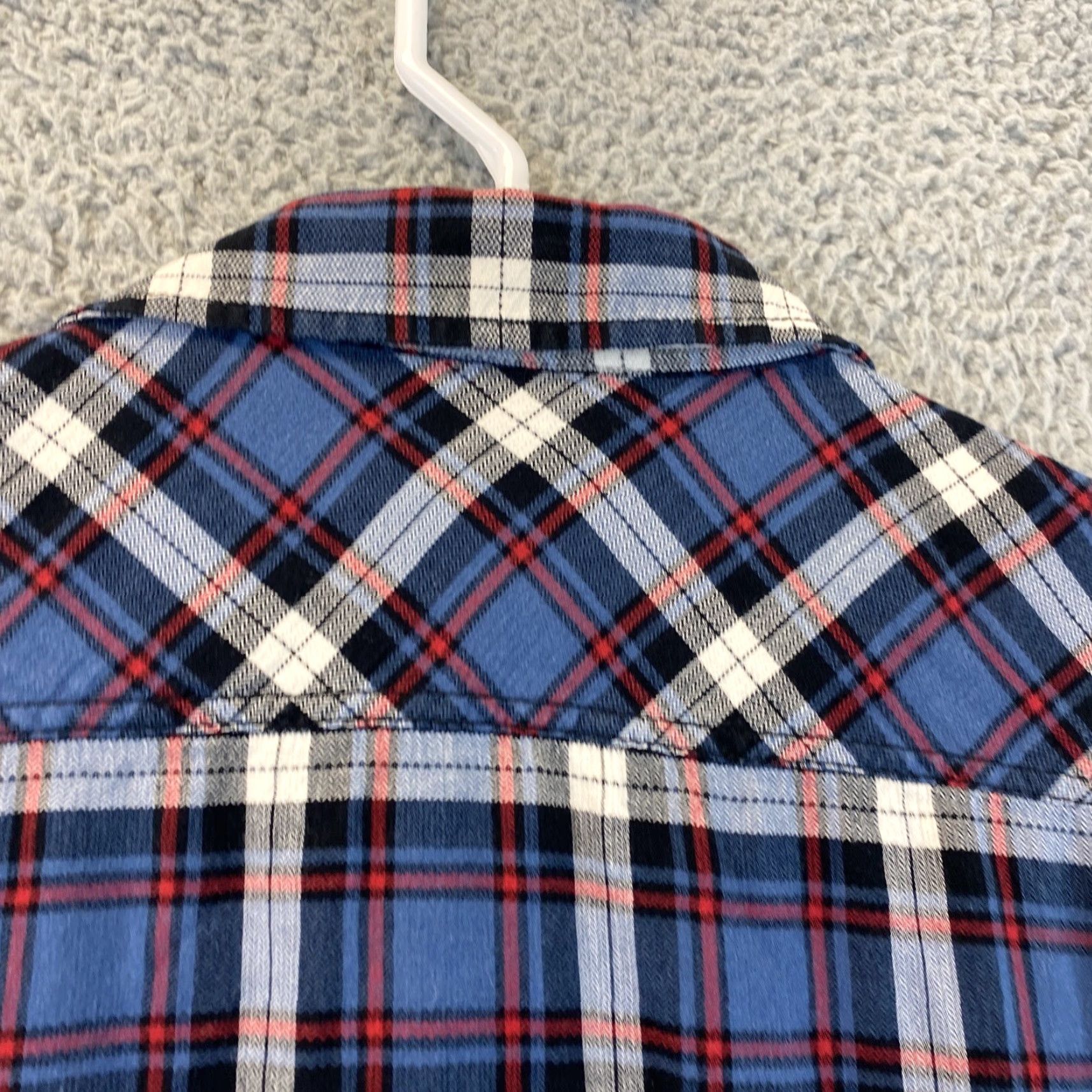 Vintage American Rag Classic Button Dress Shirt Mens Large Blue Plaid Long Sleeve Size US L / EU 52-54 / 3 - 8 Thumbnail