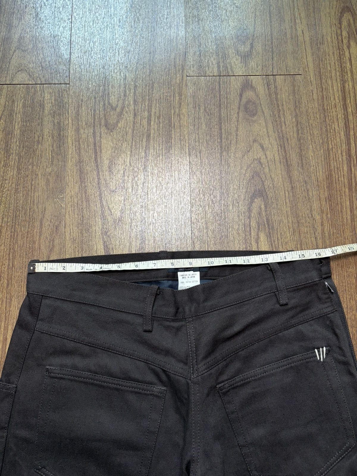 Yohji Yamamoto FREE TAX! 90s Asymmetrical Sideways Wide Leg Denim Pants Size US 31 - 8 Thumbnail
