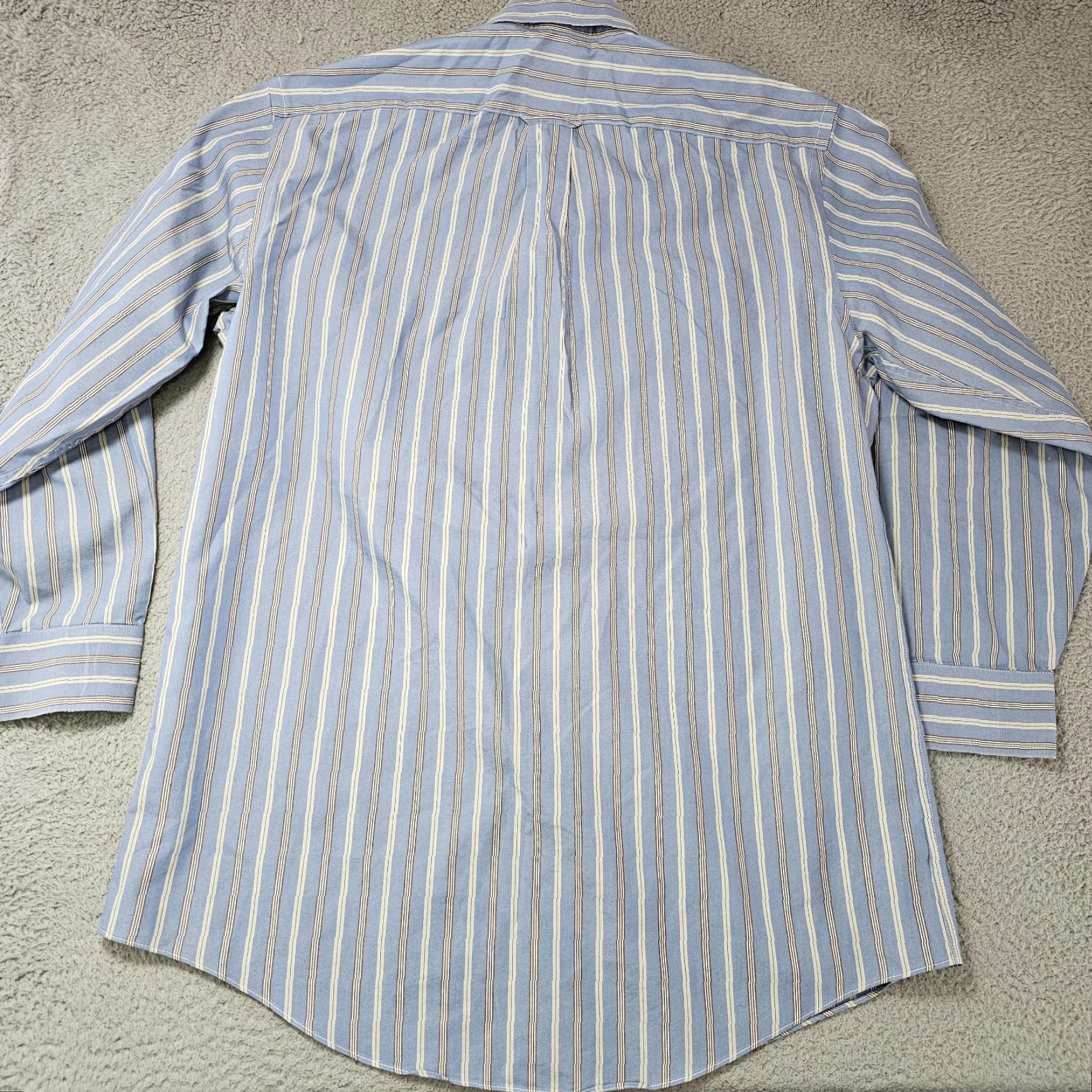 Stafford Stafford Dress Shirt Mens 16 32/33 Blue Pinstripe Classic Fit Button Up Cotton Size 42R - 7 Thumbnail
