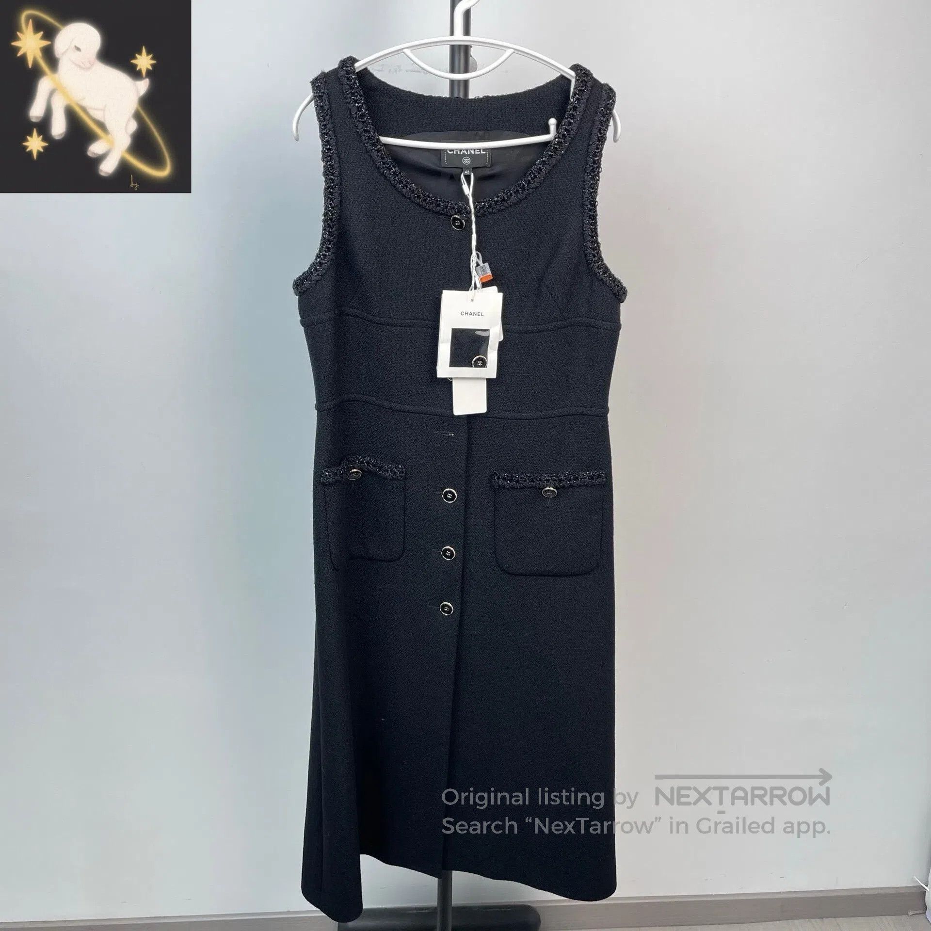 Chanel Chanel Black Button Weaving Dress| Size M / US 6-8 / IT 42-44 - 1 Thumbnail