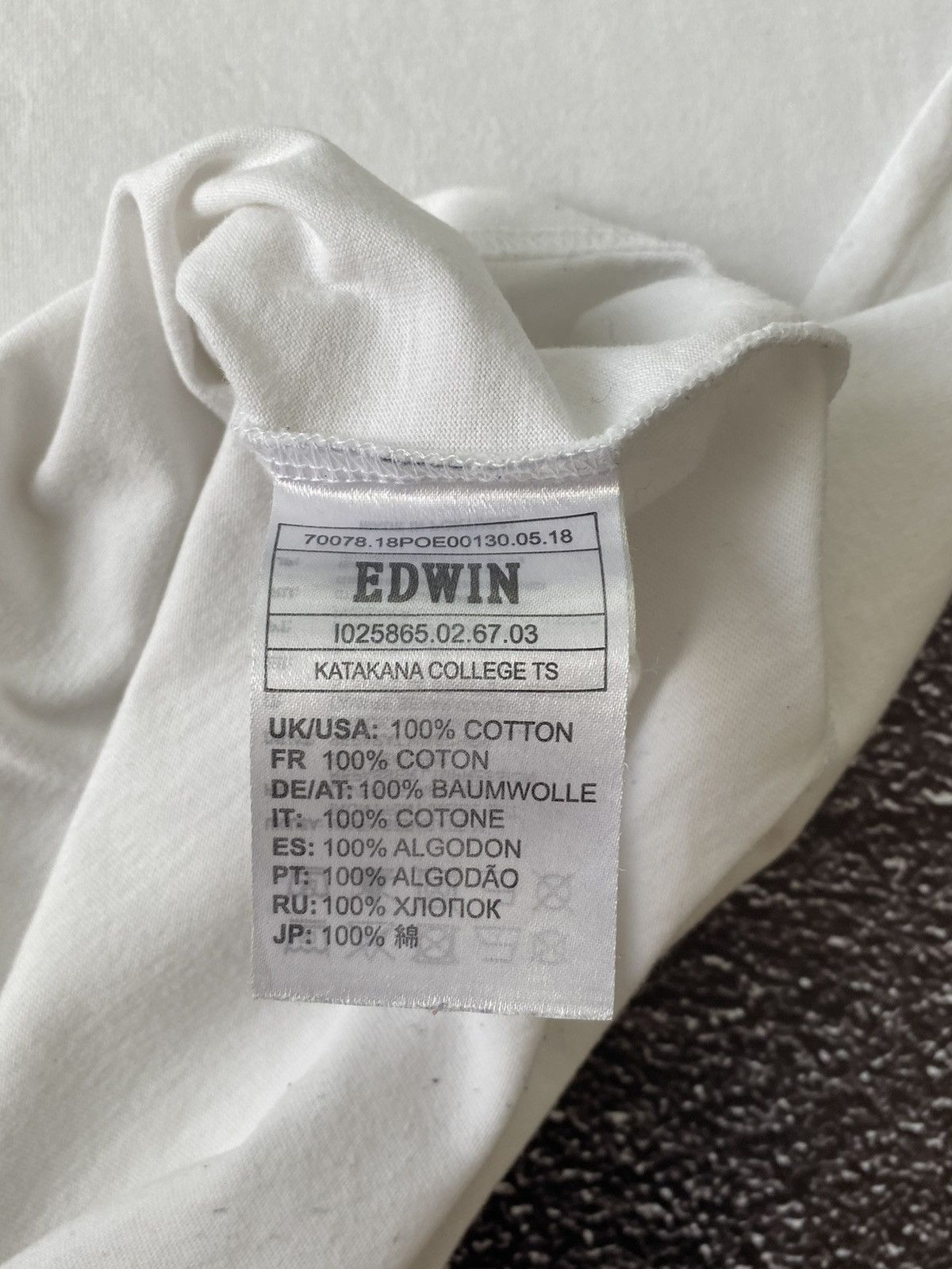 Edwin Edwin Katakana College TS White T-Shirt Size M Size US M / EU 48-50 / 2 - 7 Thumbnail