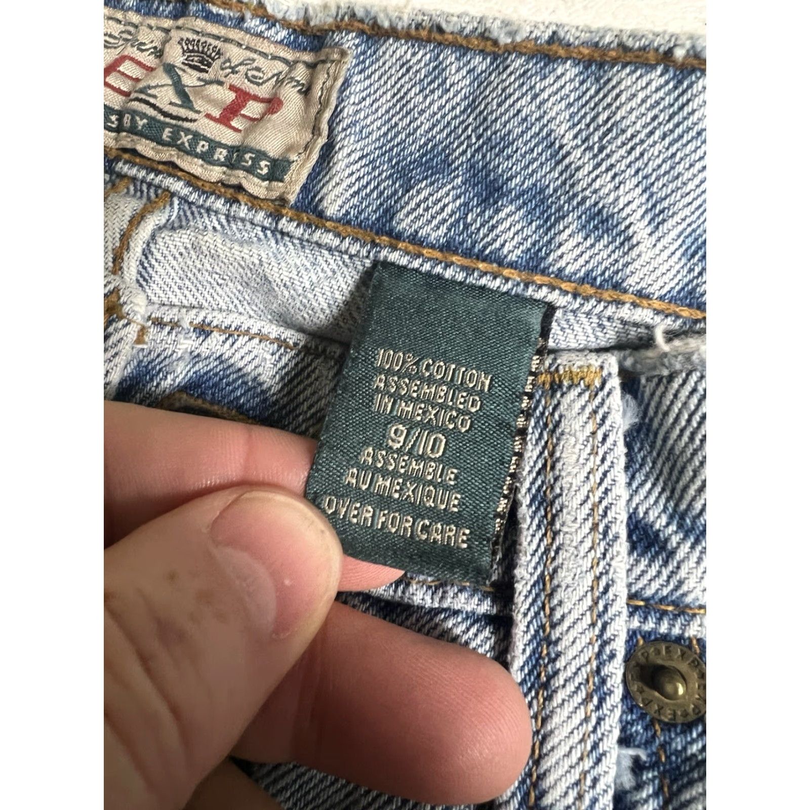 Express Vintage Express Light Blue Jeans - 90s Tapered High Waist Relaxed Fit 5-Pocket Denim Size 30" / US 8 / IT 44 - 4 Thumbnail