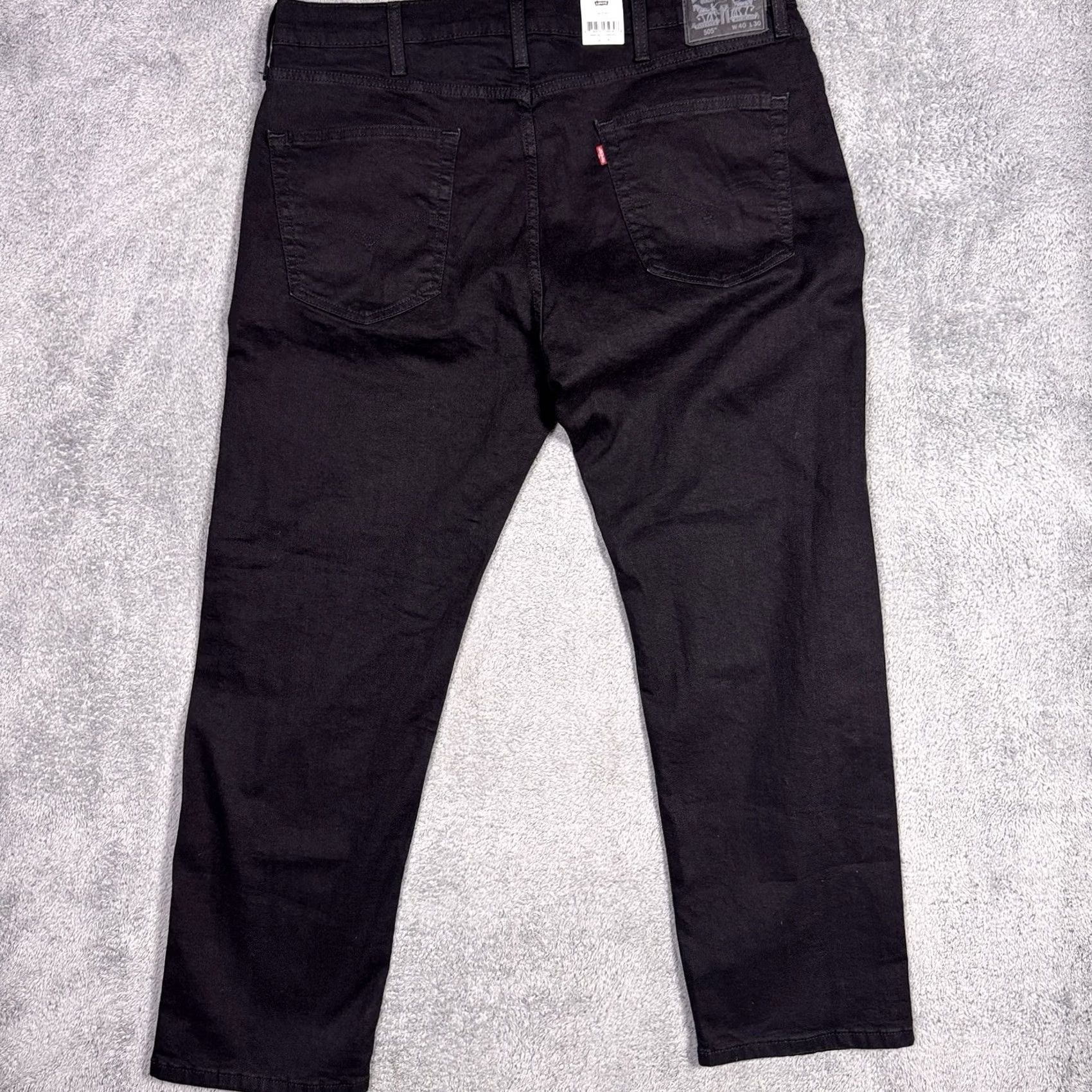 Levi's Levis 505 Jeans Mens 40x30 Regular Fit Flex Stretch Black Denim Performance Size US 40 / EU 56 - 7 Thumbnail