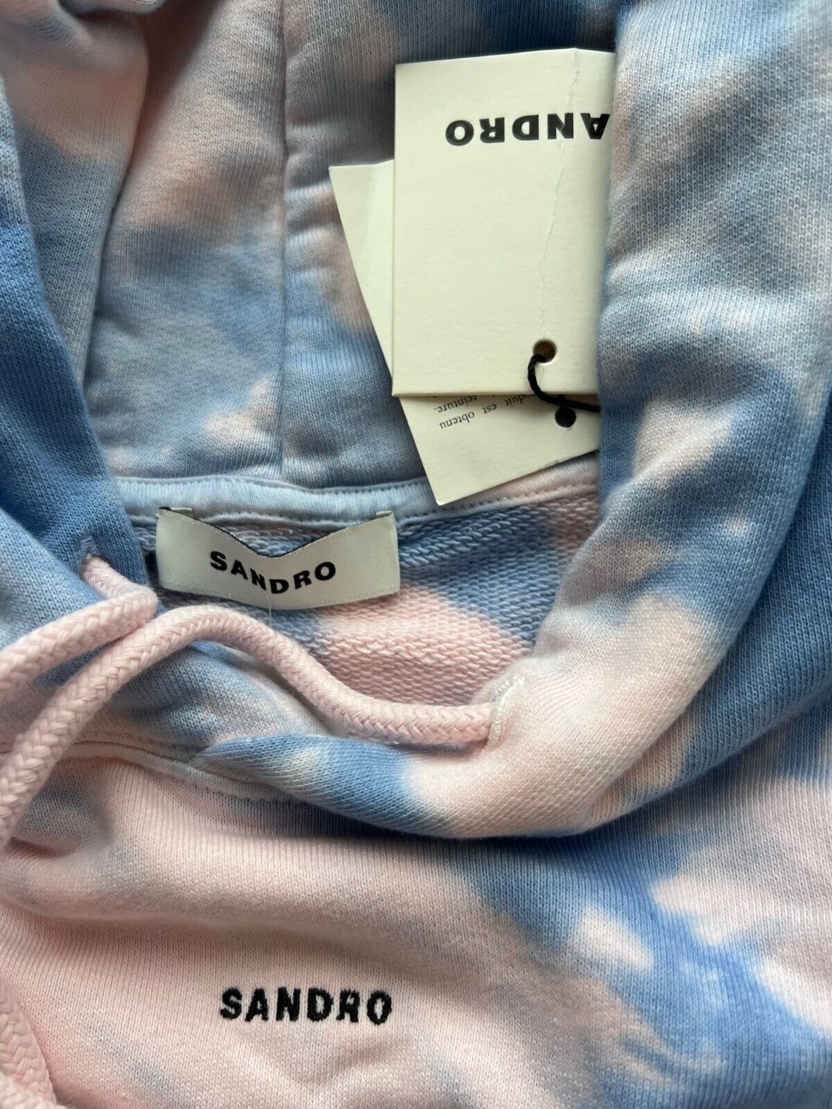 Sandro Sandro Tie Dye Cotton Hoodie Blue / Pink ( S ) Size US S / EU 44-46 / 1 - 5 Thumbnail