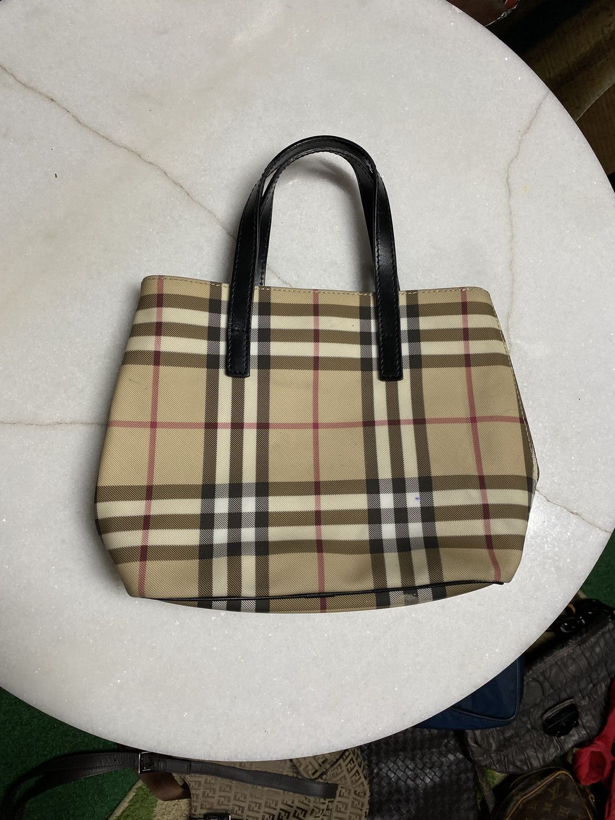 Burberry Burberry Plaid Small canvas Hand Bag Preowned Size ONE SIZE - 3 Thumbnail