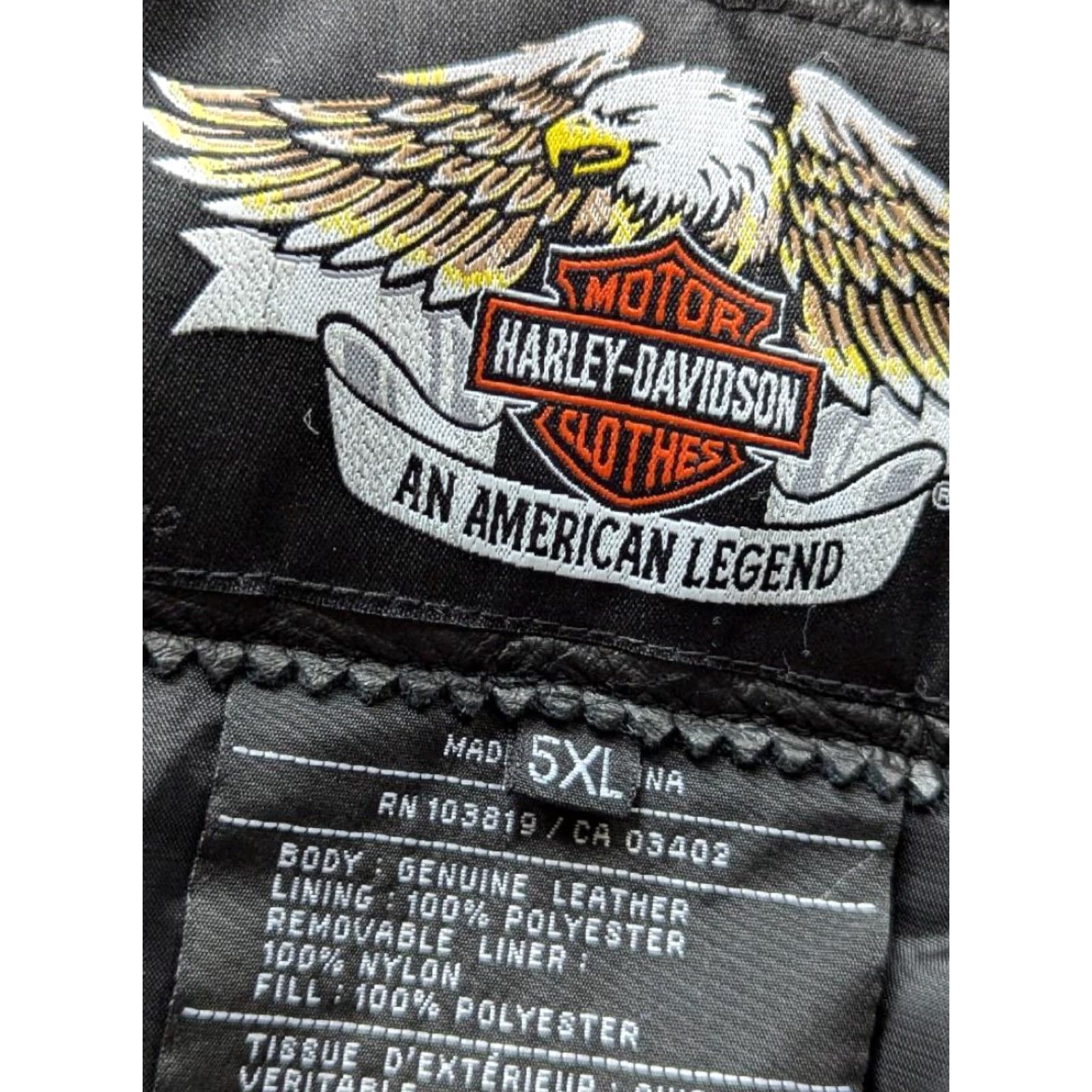Harley Davidson VINTAGE Harley-Davidson Motorcycle Jacket 5XL Black Leather Cowhide Men 58-60 Chest Vented Front Back Zips 90s Y2K MENS 5XL Size US XXL / EU 58 / 5 - 5 Thumbnail