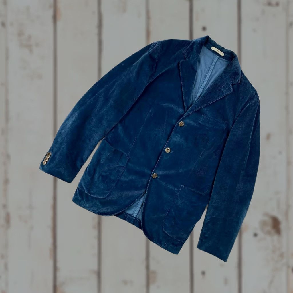Boglioli Boglioli Blazer Men Size 48 Blue Corduroy Classic Size 48R - 1 Thumbnail