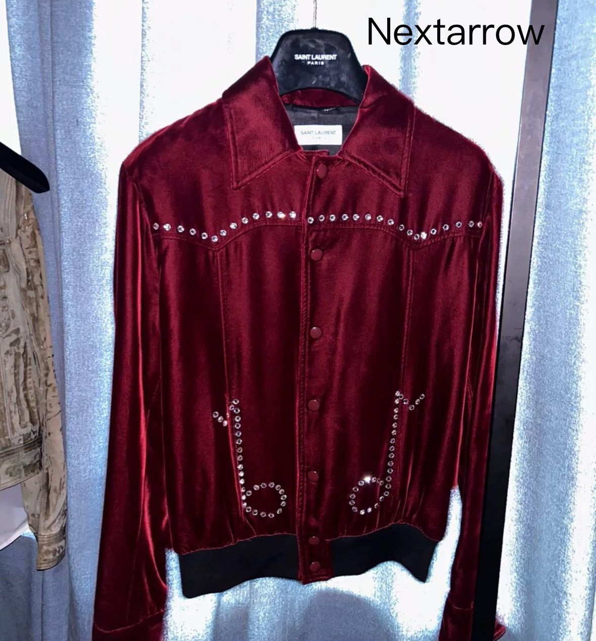 Saint Laurent Paris × Yves Saint Laurent Saint Laurent slp16FW wine red jacket 2412-Nextarrow Size US S / EU 44-46 / 1 - 1 Thumbnail
