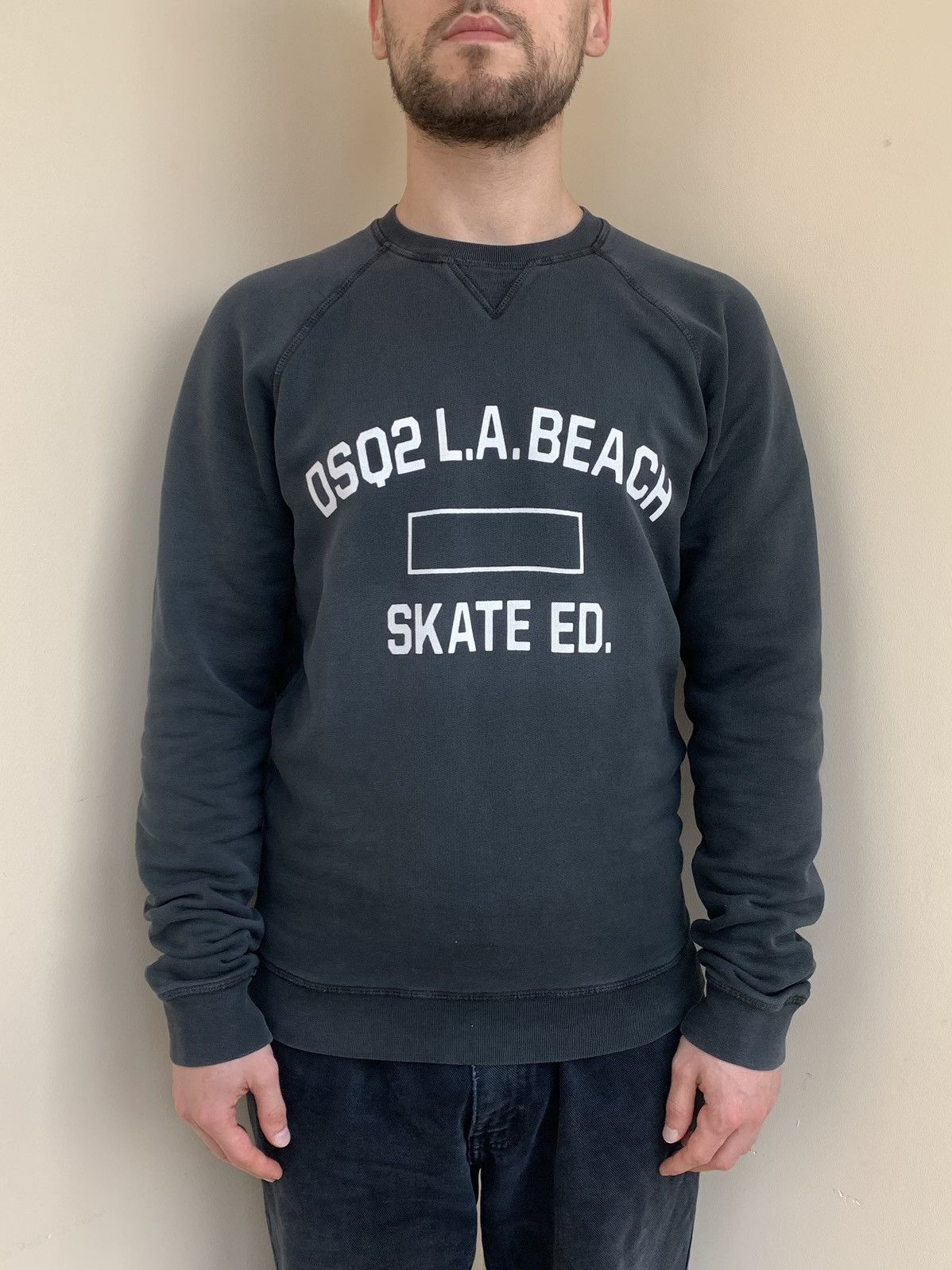 Dsq2 LA Beach Skate Ed Print Classic Raglan Fit Sweatshirt