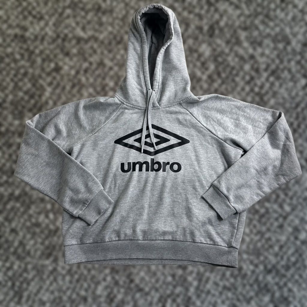 Umbro Umbro Hoodie Gray Graphic Print Big Logo Pullover Sweatshirt Cropped Womens XL Size XL / US 12-14 / IT 48-50 - 1 Thumbnail