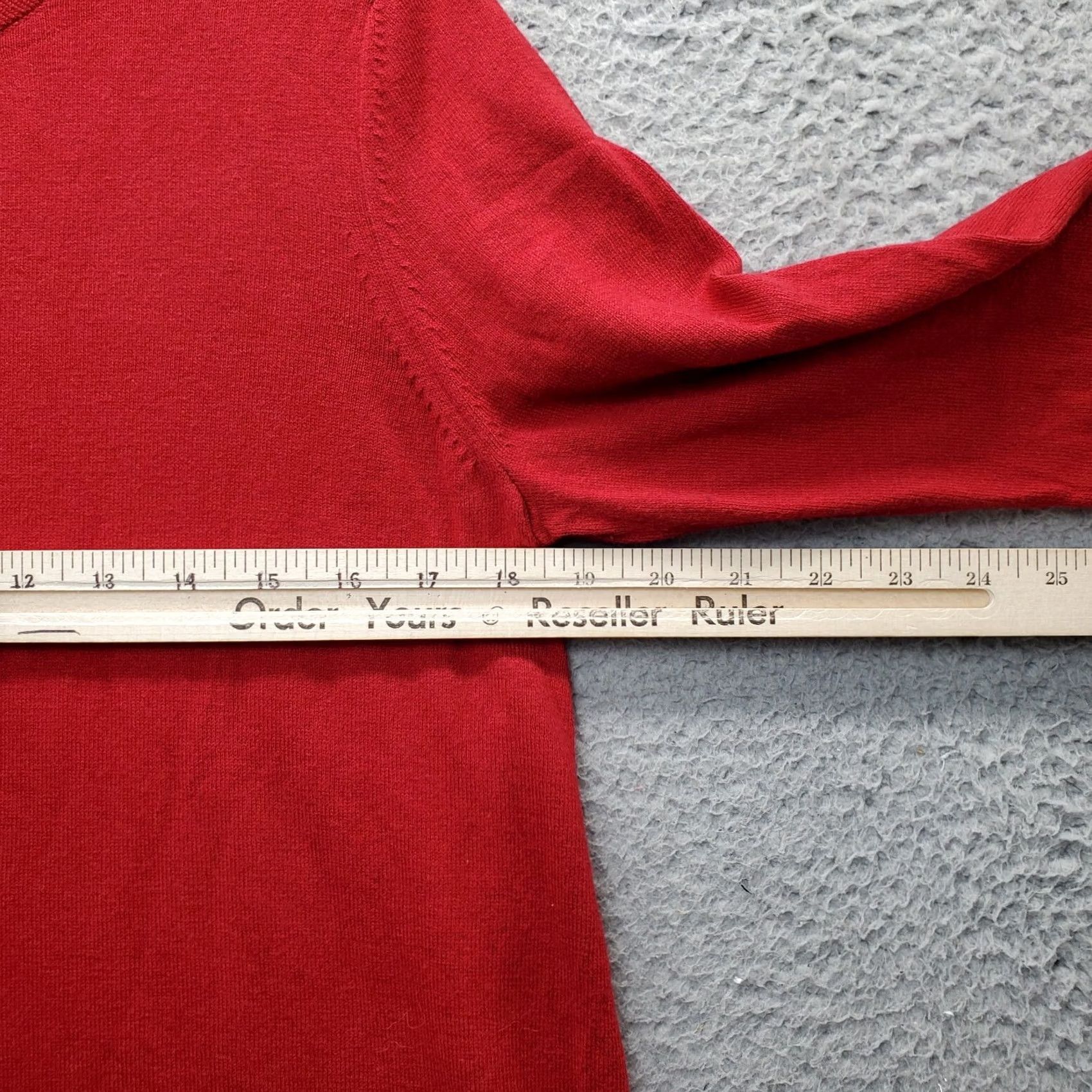 J. Jill J. Jill Sweater Womens Size M Red Solid Tight Knit Pullover Raglan Hem & Cuff Knitwear Size M / US 6-8 / IT 42-44 - 5 Thumbnail
